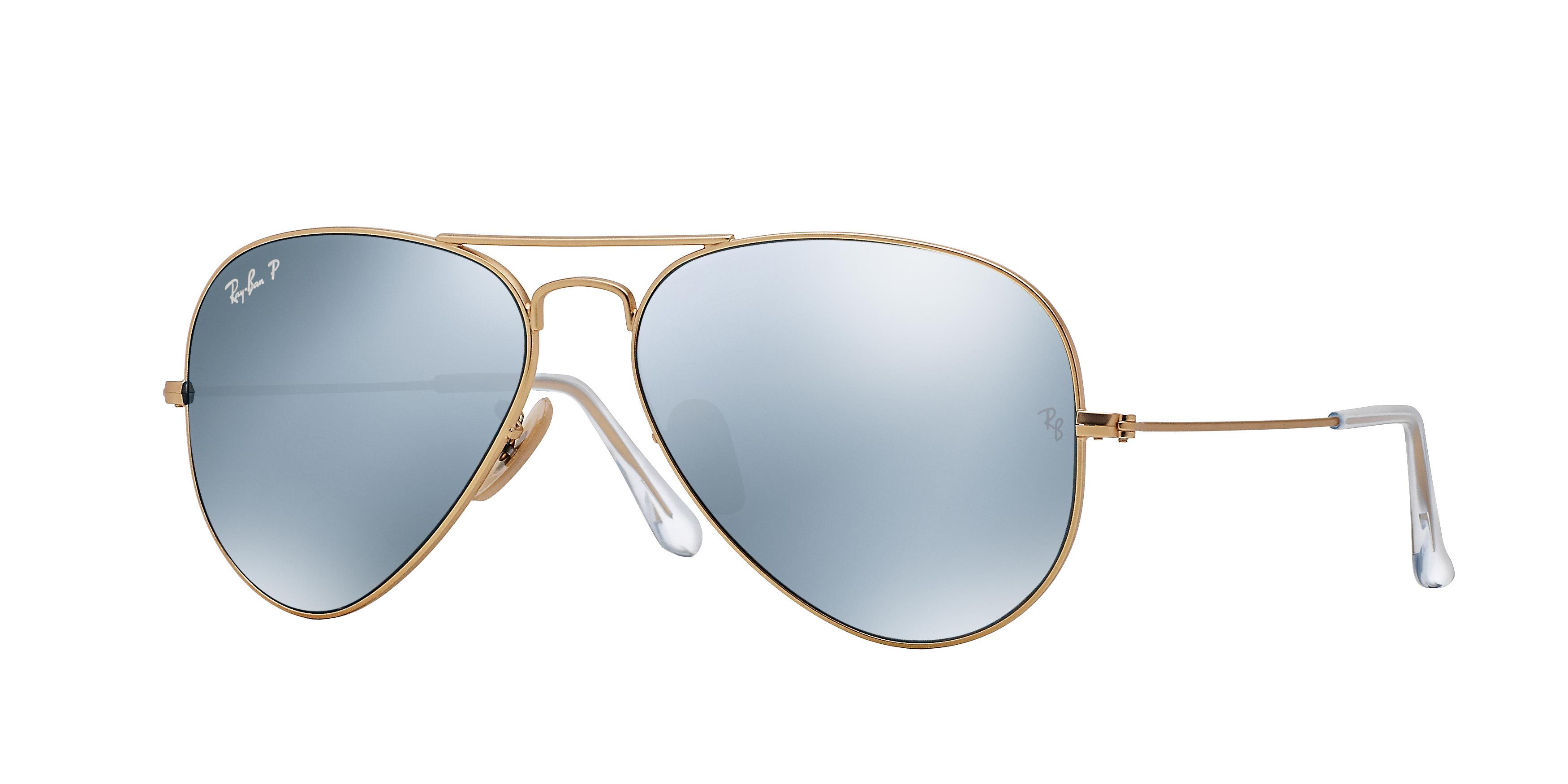 Ray Ban Rb Aviator Classic Flash Mirrored Sunglasses Matte Gold