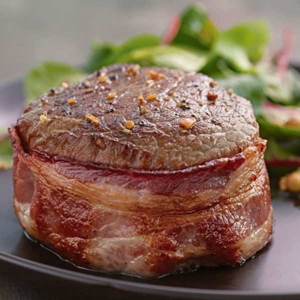 Kansas City Steak 4 (5oz) Top Sirloin Steaks w Hickory Bacon Image