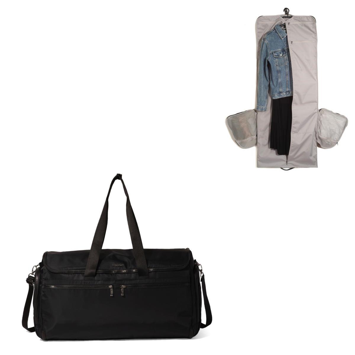Baggallini Madison 2 in 1 Garment Duffel - Black Twill