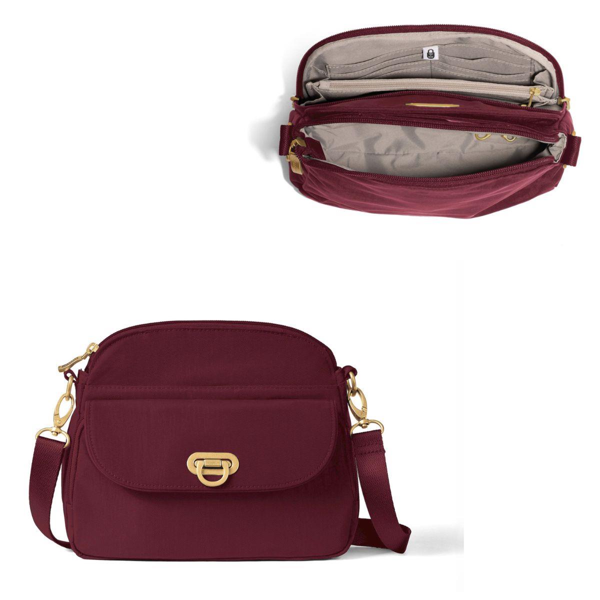 Baggallini Coastal Flip Lock Crossbody - Jam Gold Hardware