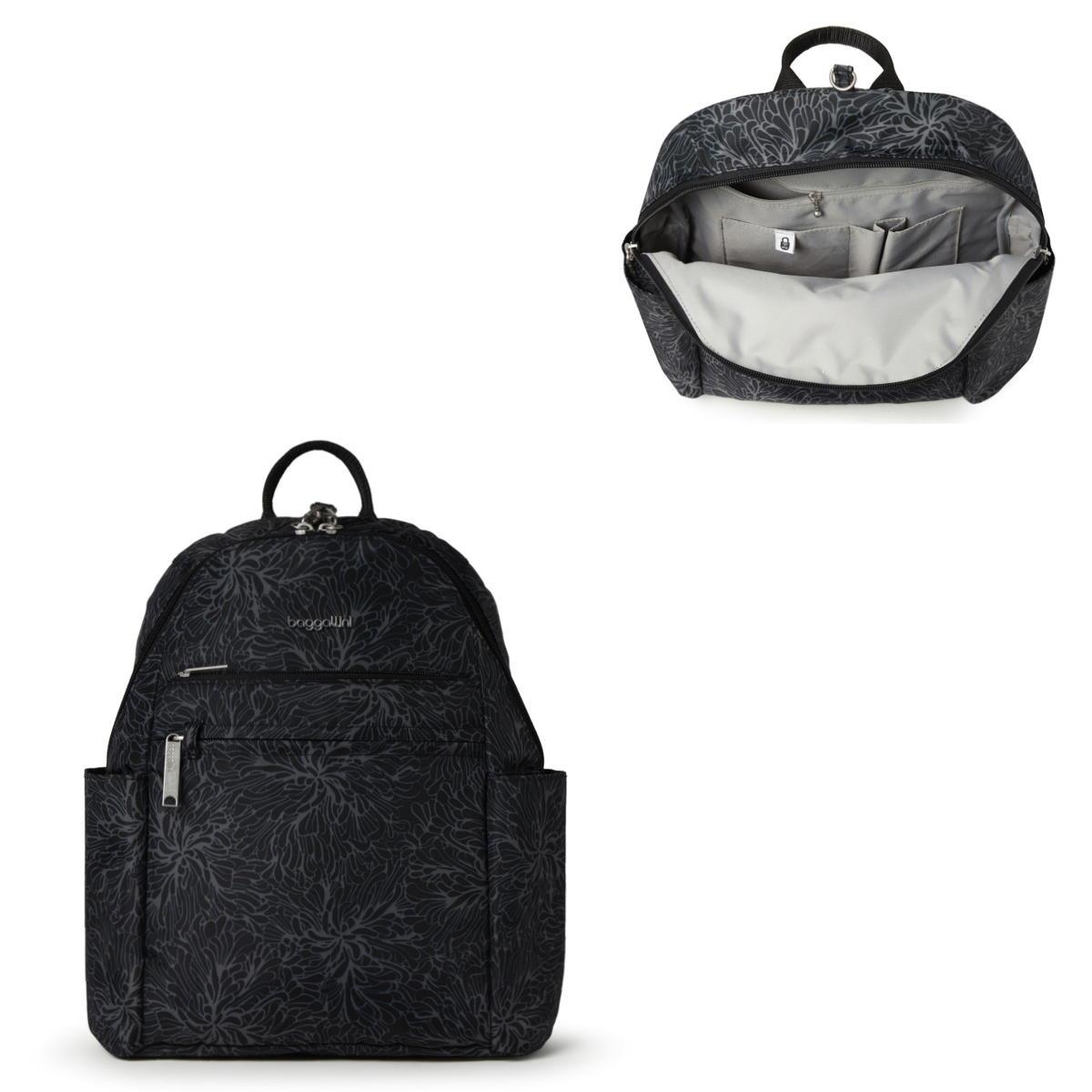 Baggallini Securtex Anti-Theft Vacation Backpack - Midnight Blossom
