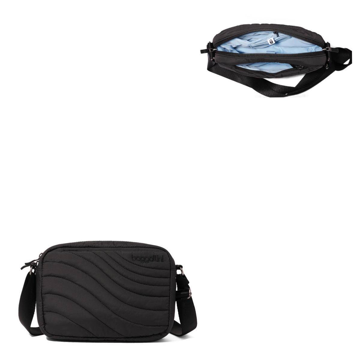 Baggallini Set Wave Crossbody - Black Wave Puff