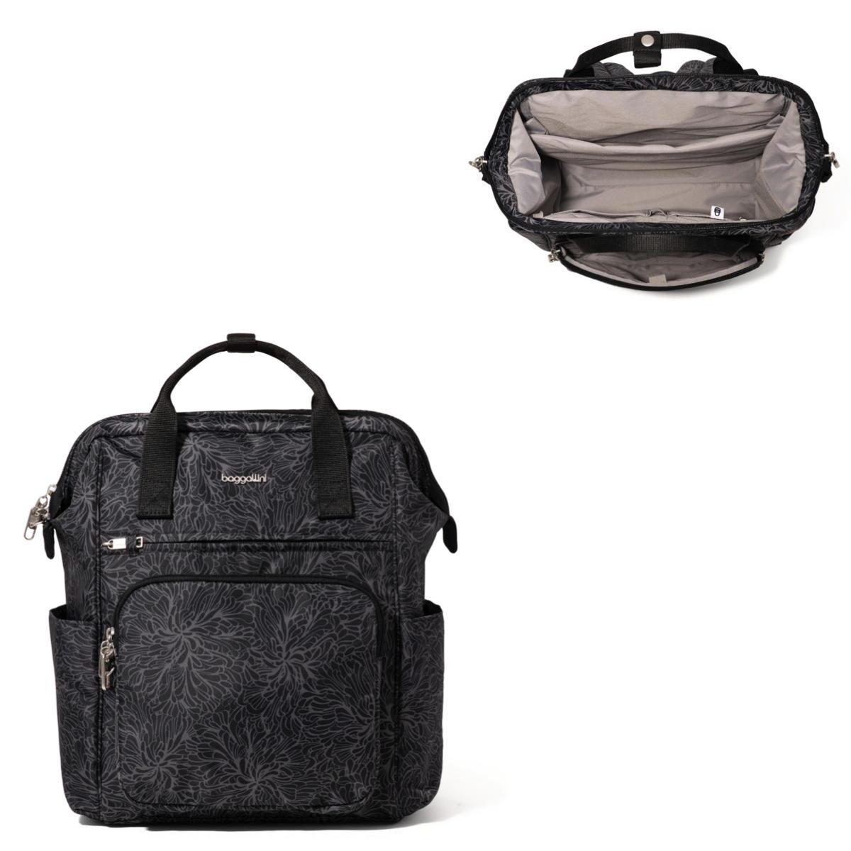 Baggallini Securtex Anti-Theft Windsor Backpack - Midnight Blossom 