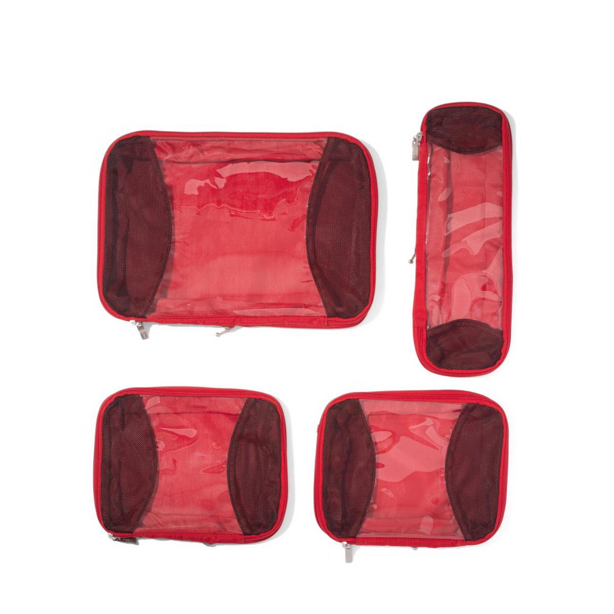 Baggallini Compression Cube 4-Piece Set - Scarlet Red