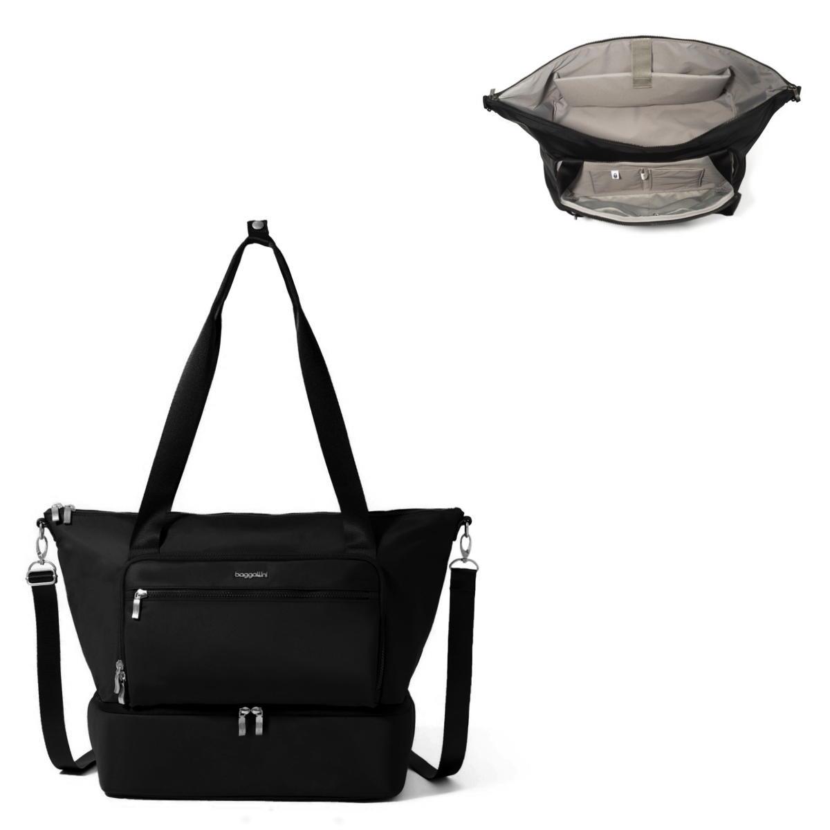 Baggallini Park Ave Overnight Tote - Black Twill