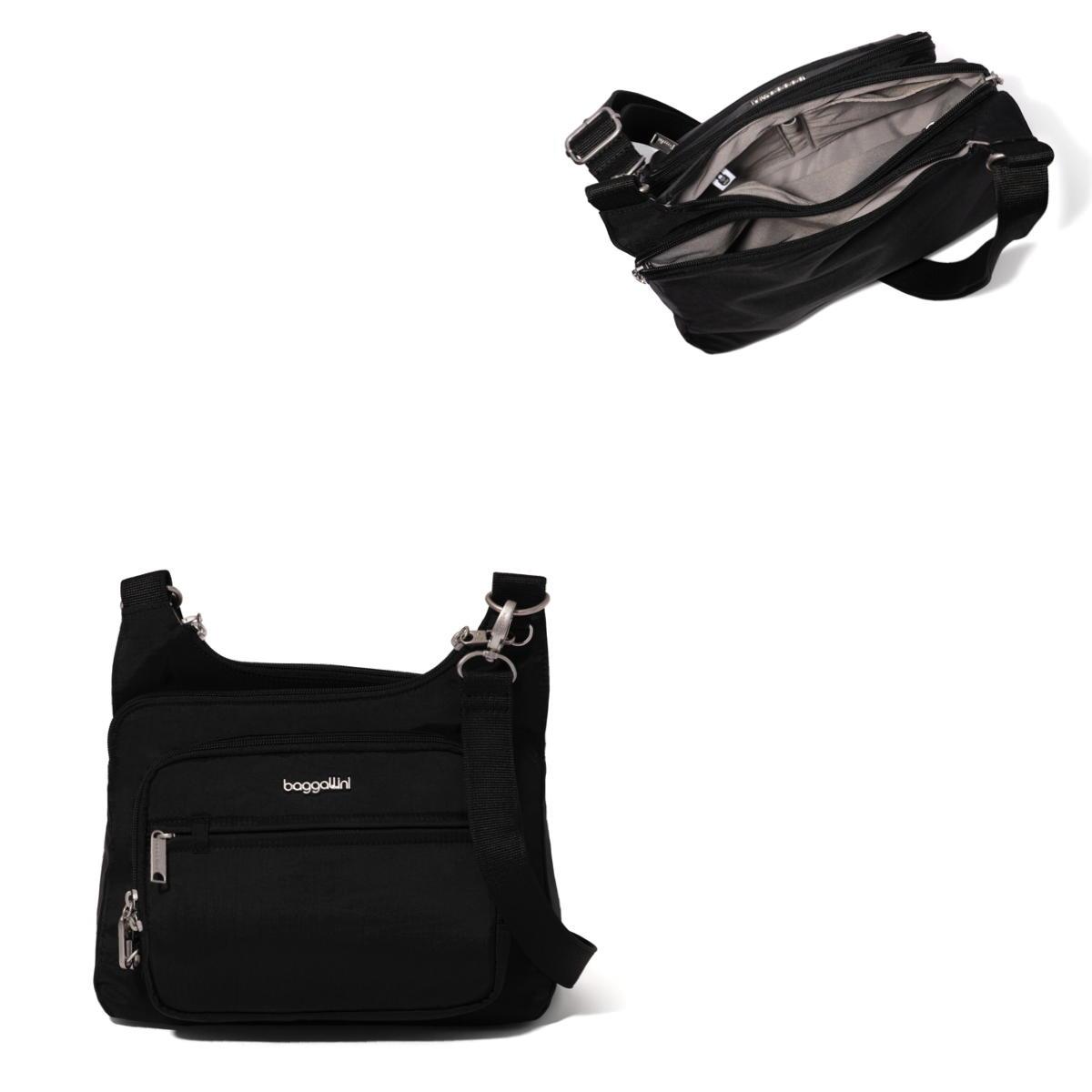 Baggallini Securtex Anti-Theft Crossover Crossbody - Black