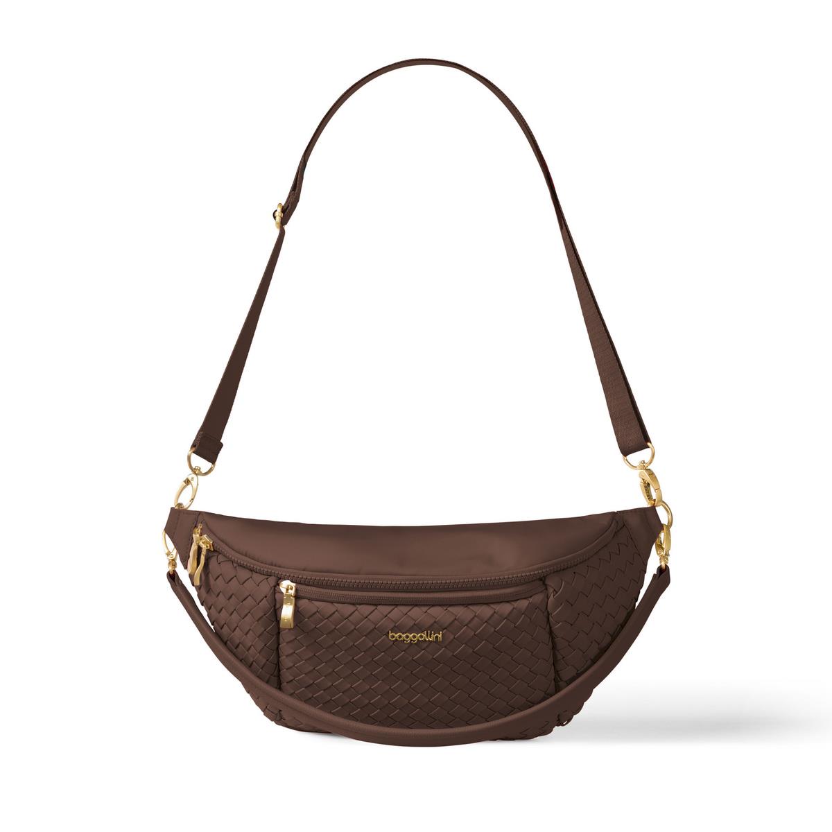 Baggallini Stanton Woven Crossbody - Ganache Woven Twill
