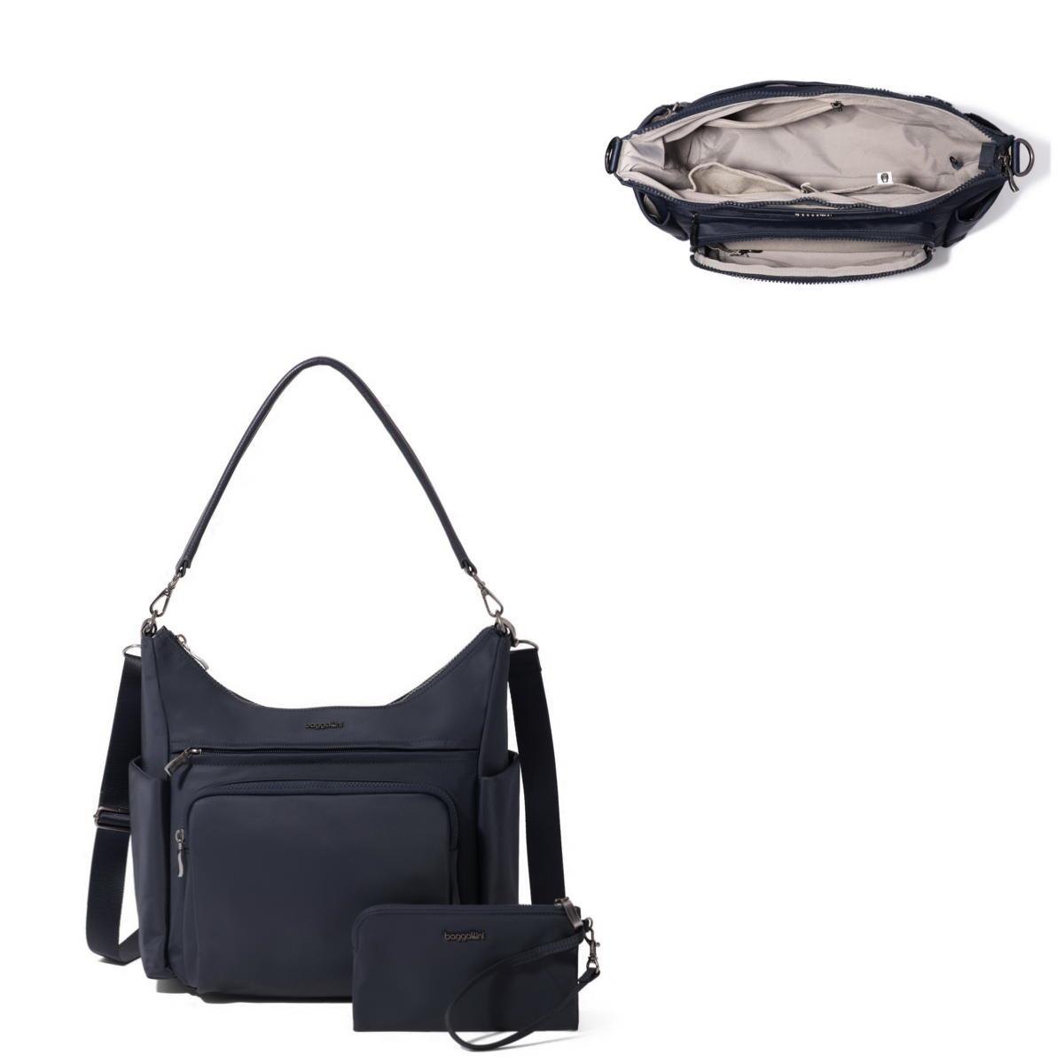 Baggallini Nolita Convertible Hobo with Wristlet - French Navy Twill