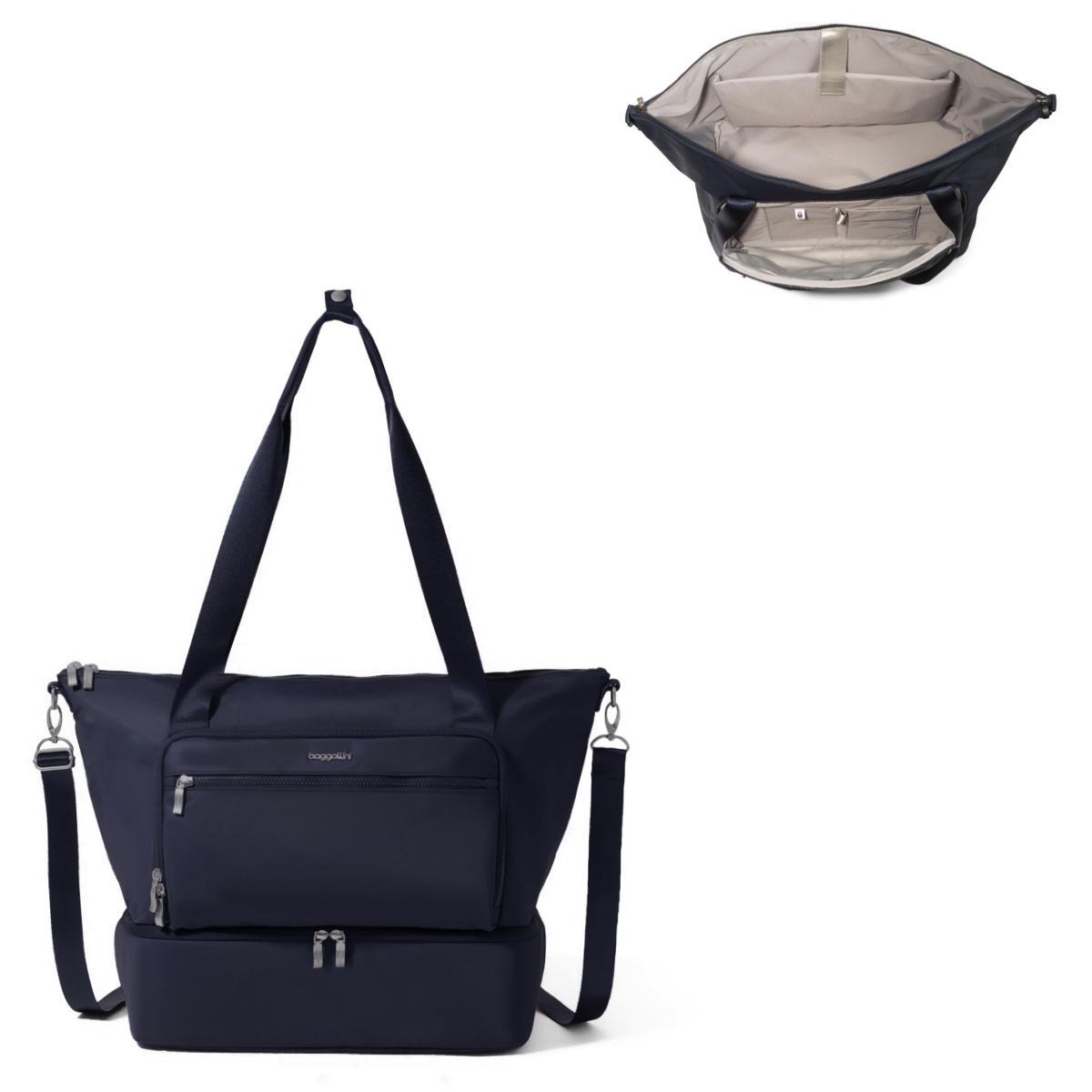 Baggallini Park Ave Overnight Tote - French Navy Twill