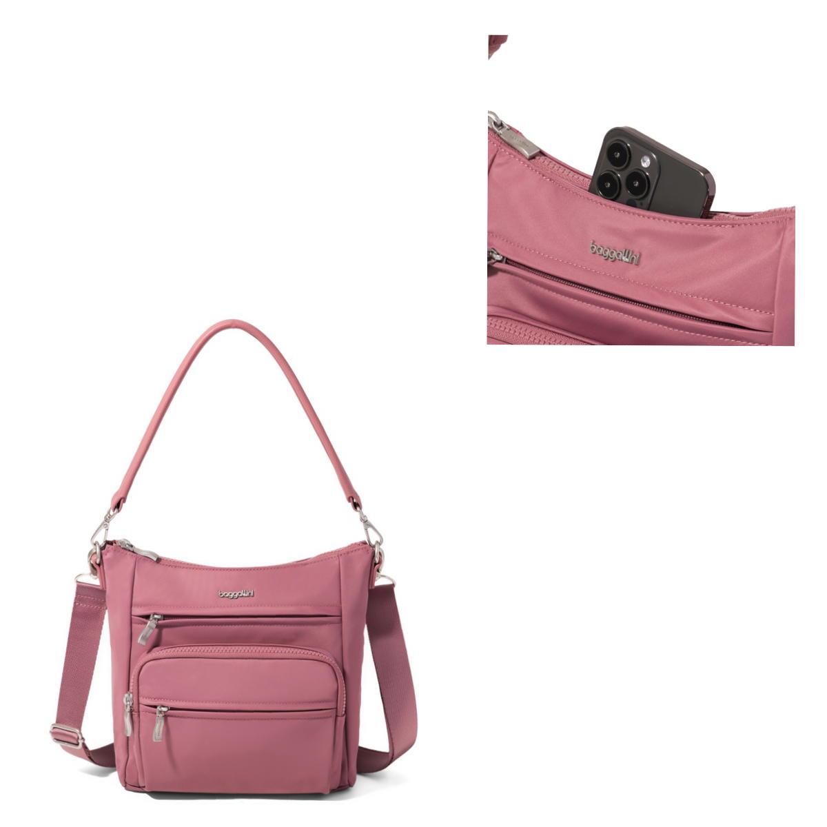 Baggallini Nolita Convertible Crossbody - Mauve Twill