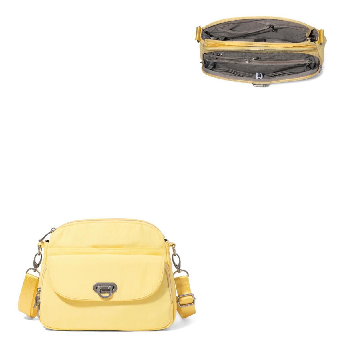 Baggallini Coastal Flip Lock Crossbody - Butter Yellow