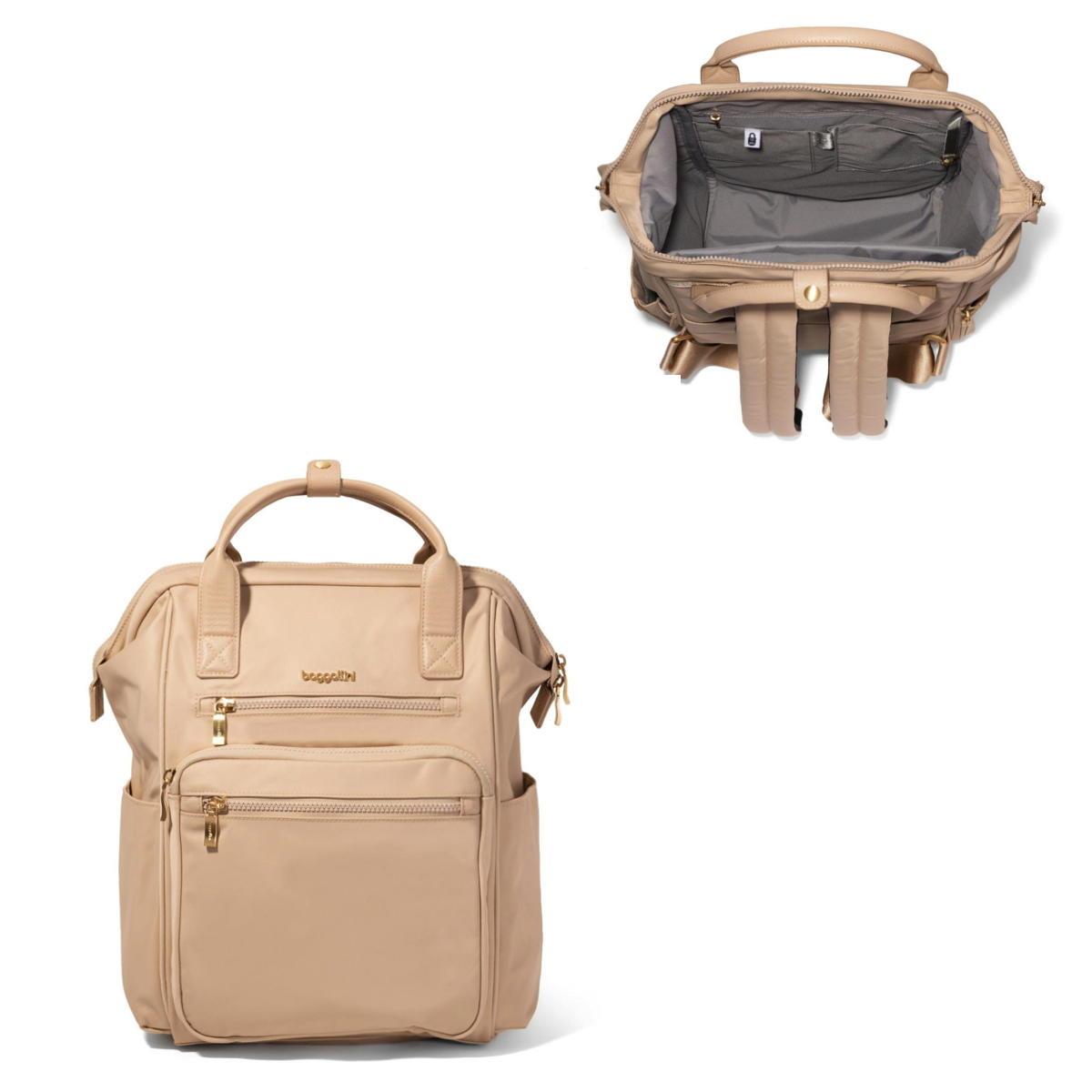 Baggallini Chelsea Laptop Backpack - Desert Sand Twill