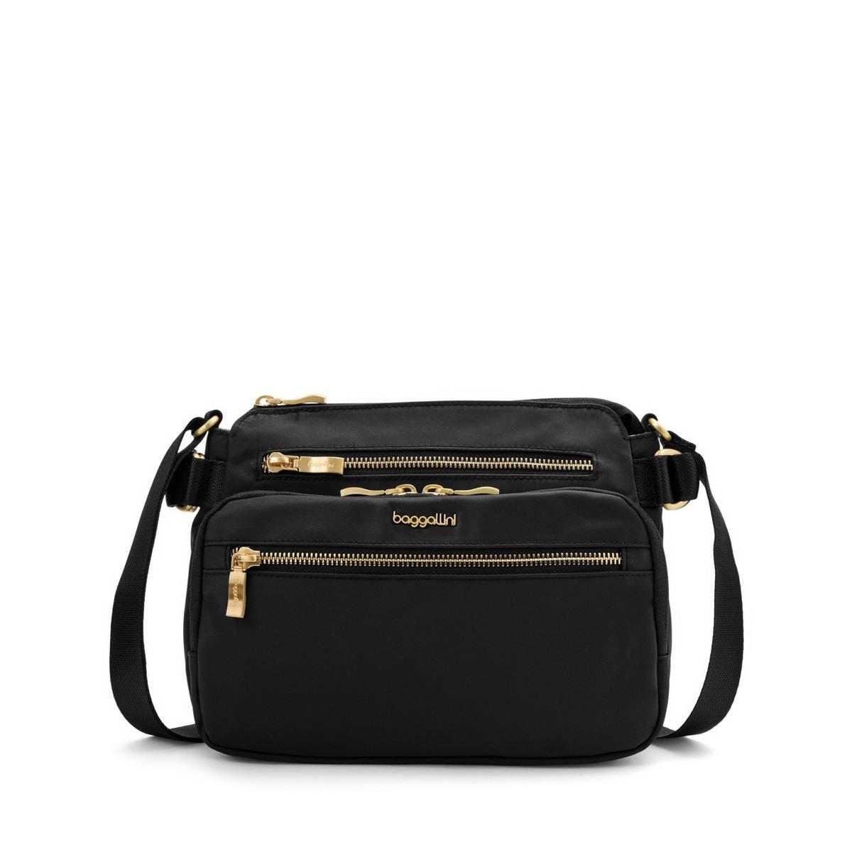 Baggallini Marais Crossbody - Black Twill Gold 