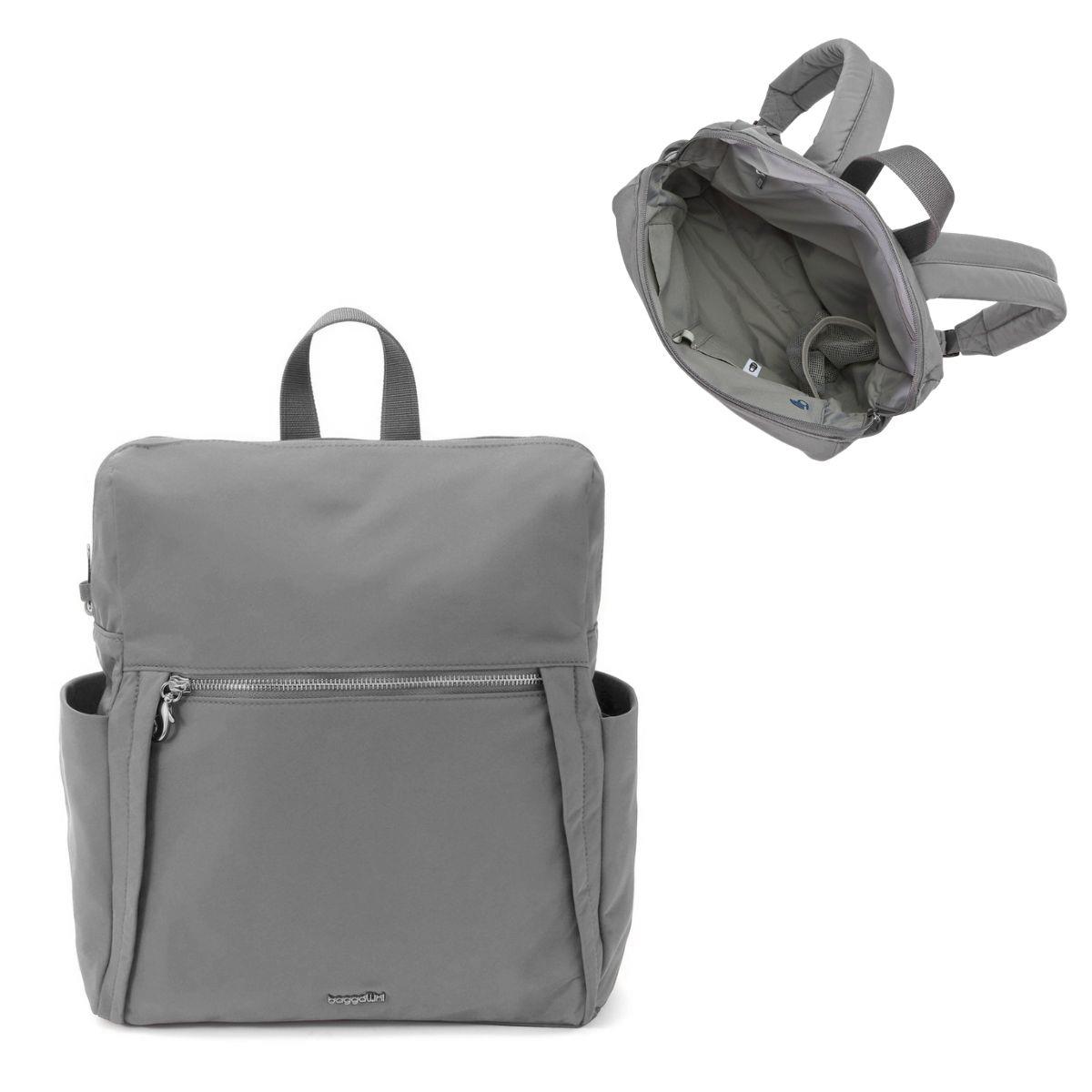 Baggallini Securtex® Jet Set Anti-Theft Daypack Backpack - Opal Grey