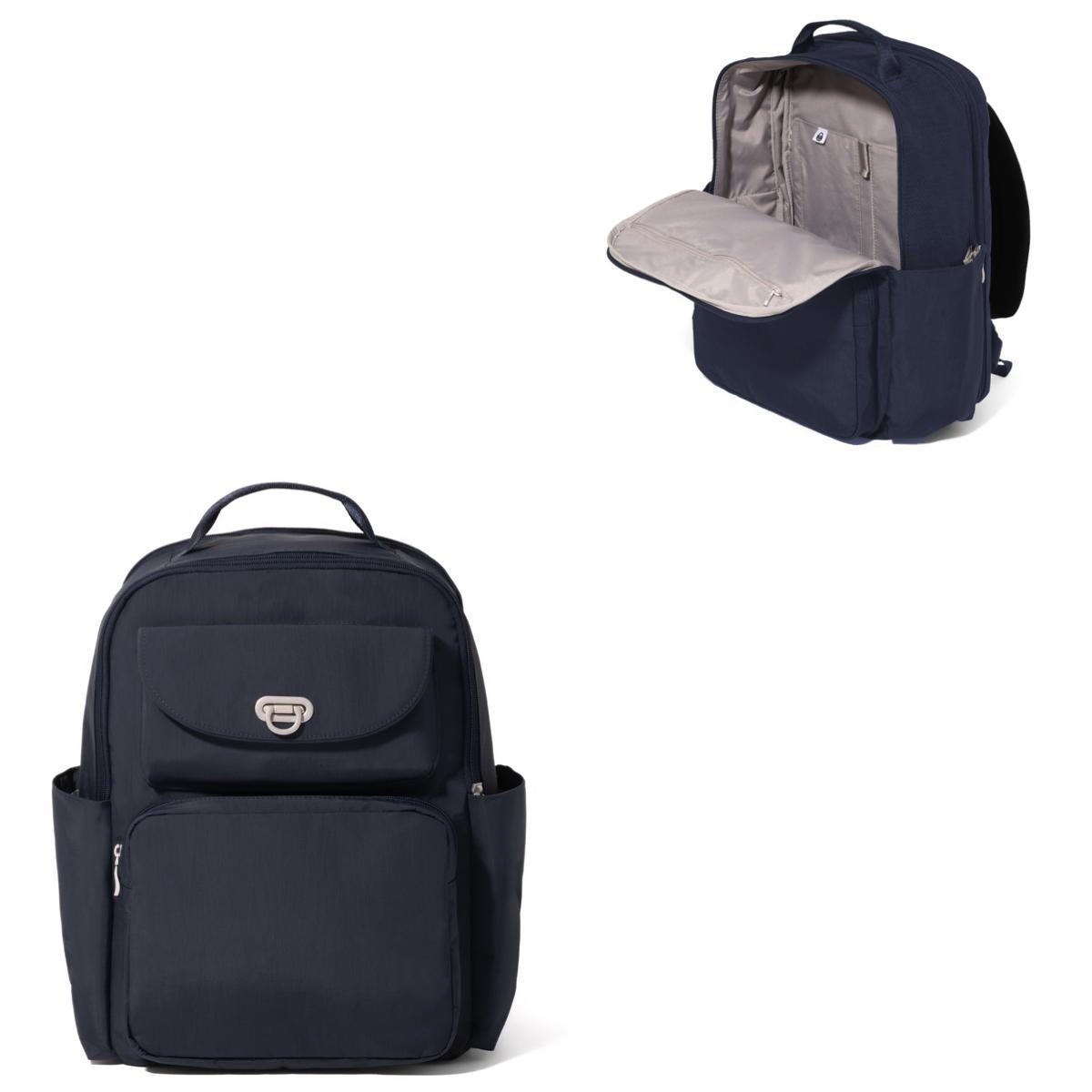 Baggallini Coastal Flip Lock Laptop Backpack - French Navy