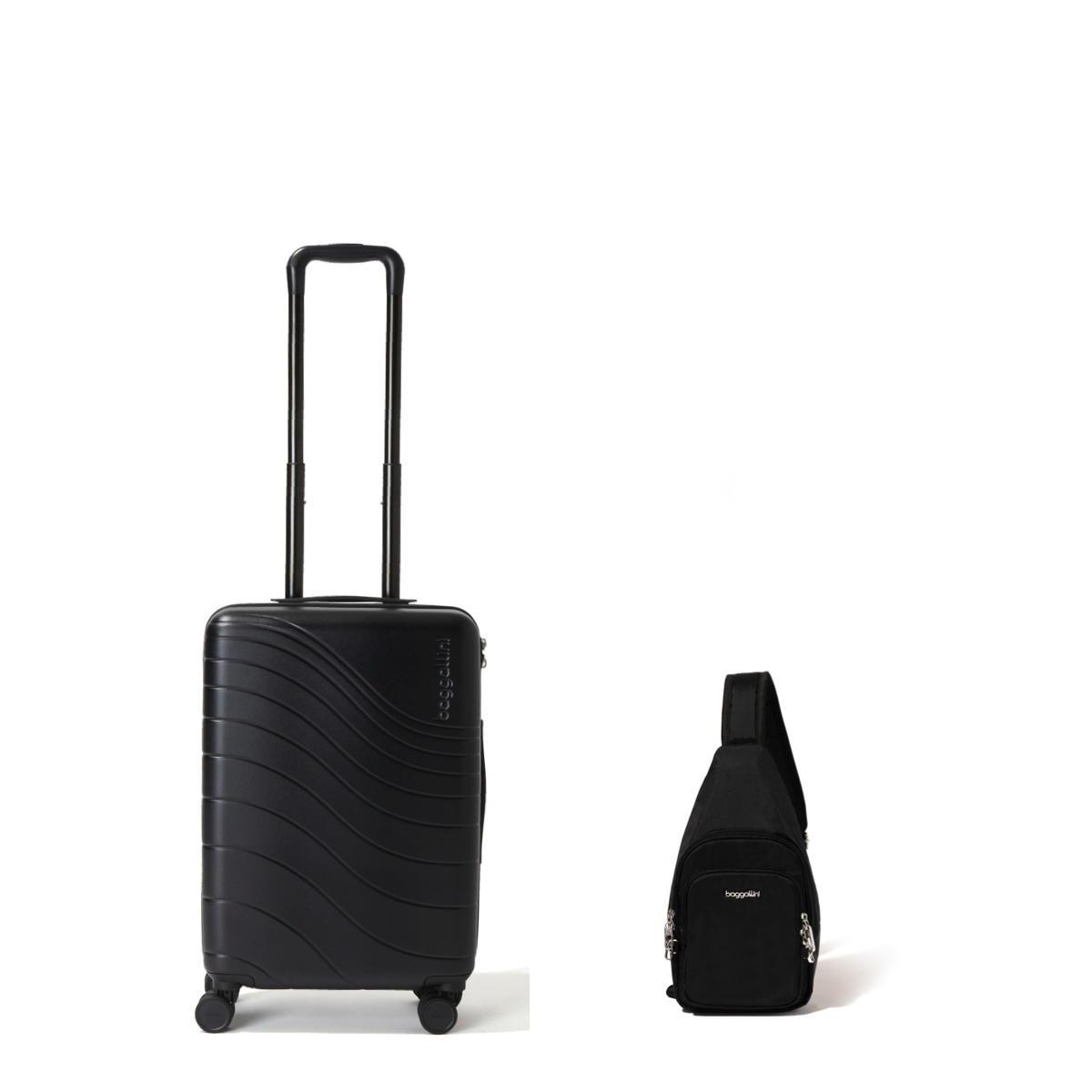 Baggallini Set Wave 22 Inch Carry On and Daytripper Sling Set - Black