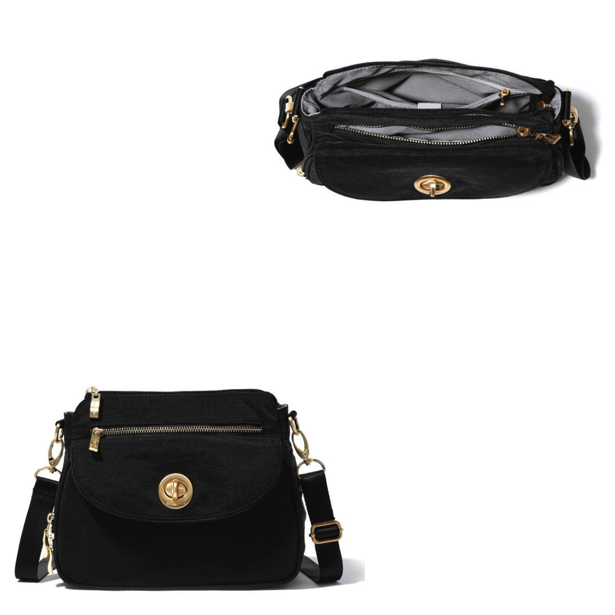 Baggallini Calais Crossbody Bag - BLACK W GOLD