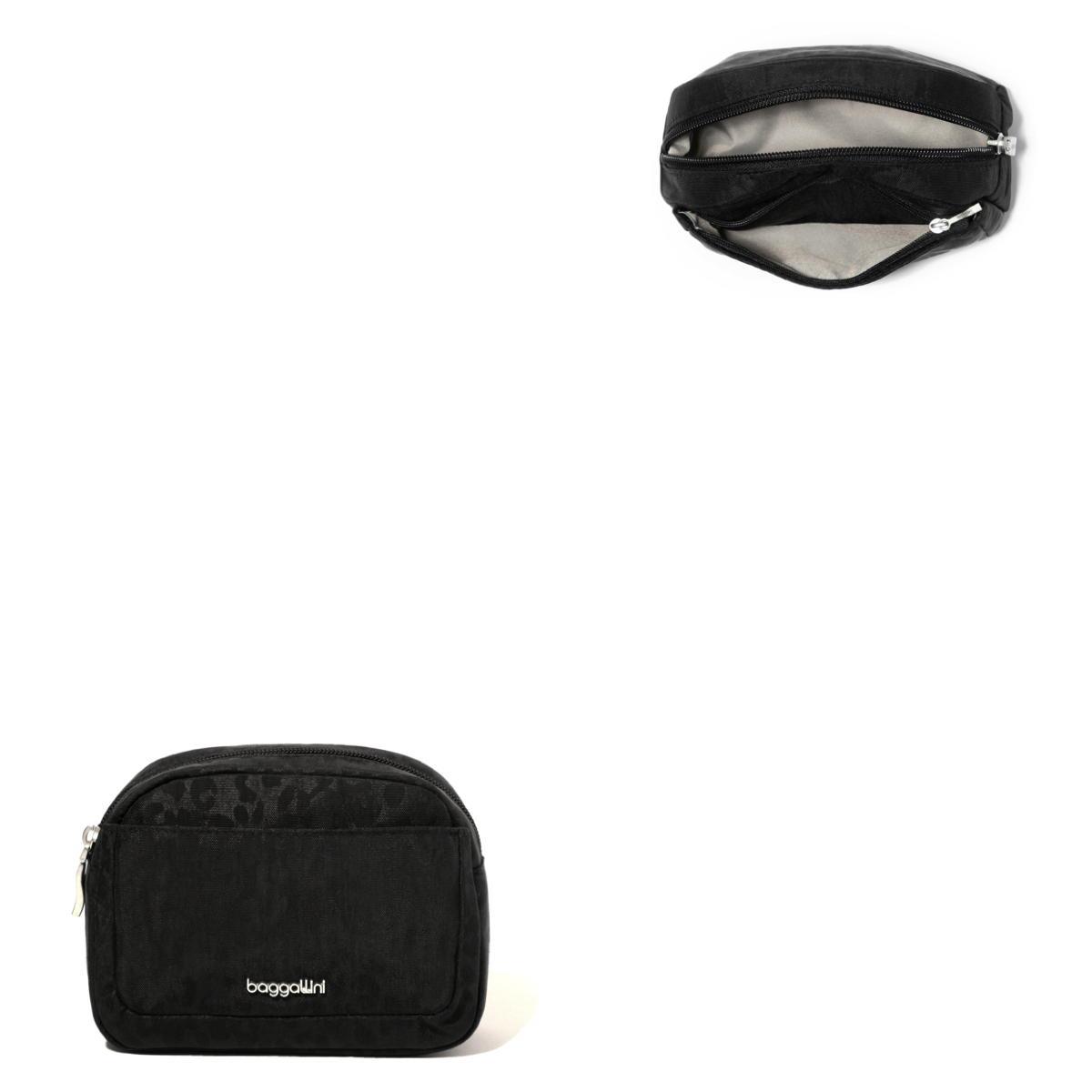Baggallini Small Pocket Cosmetic - Black Cheetah Emboss