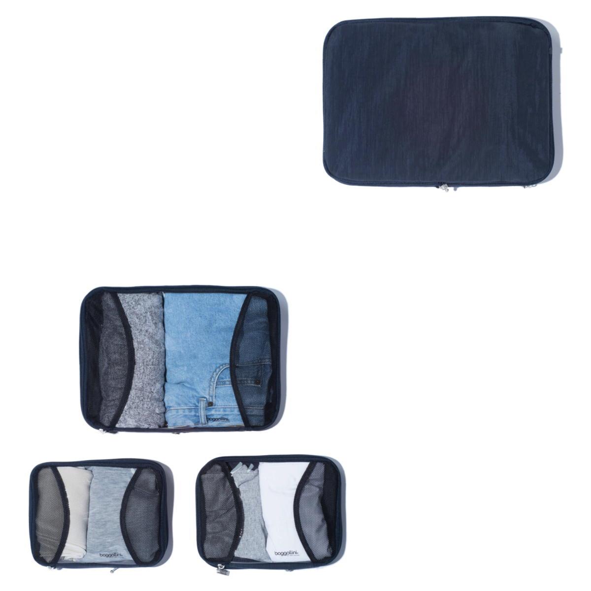 Baggallini 2 Med + 1 Large Compression Cube - FRENCH NAVY
