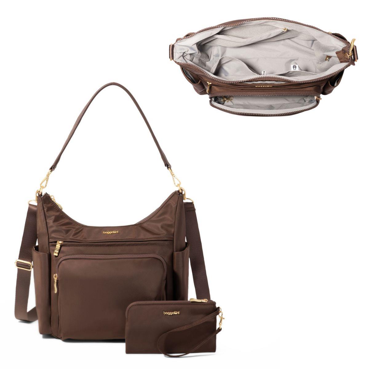 Baggallini Nolita Convertible Hobo with Wristlet - Ganache Twill