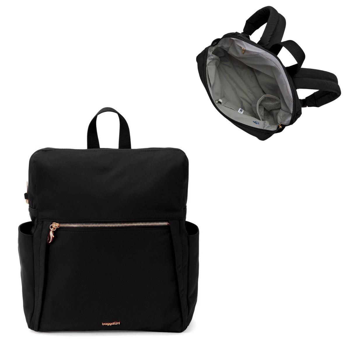 Baggallini Securtex® Jet Set Anti-Theft Daypack Backpack - Black