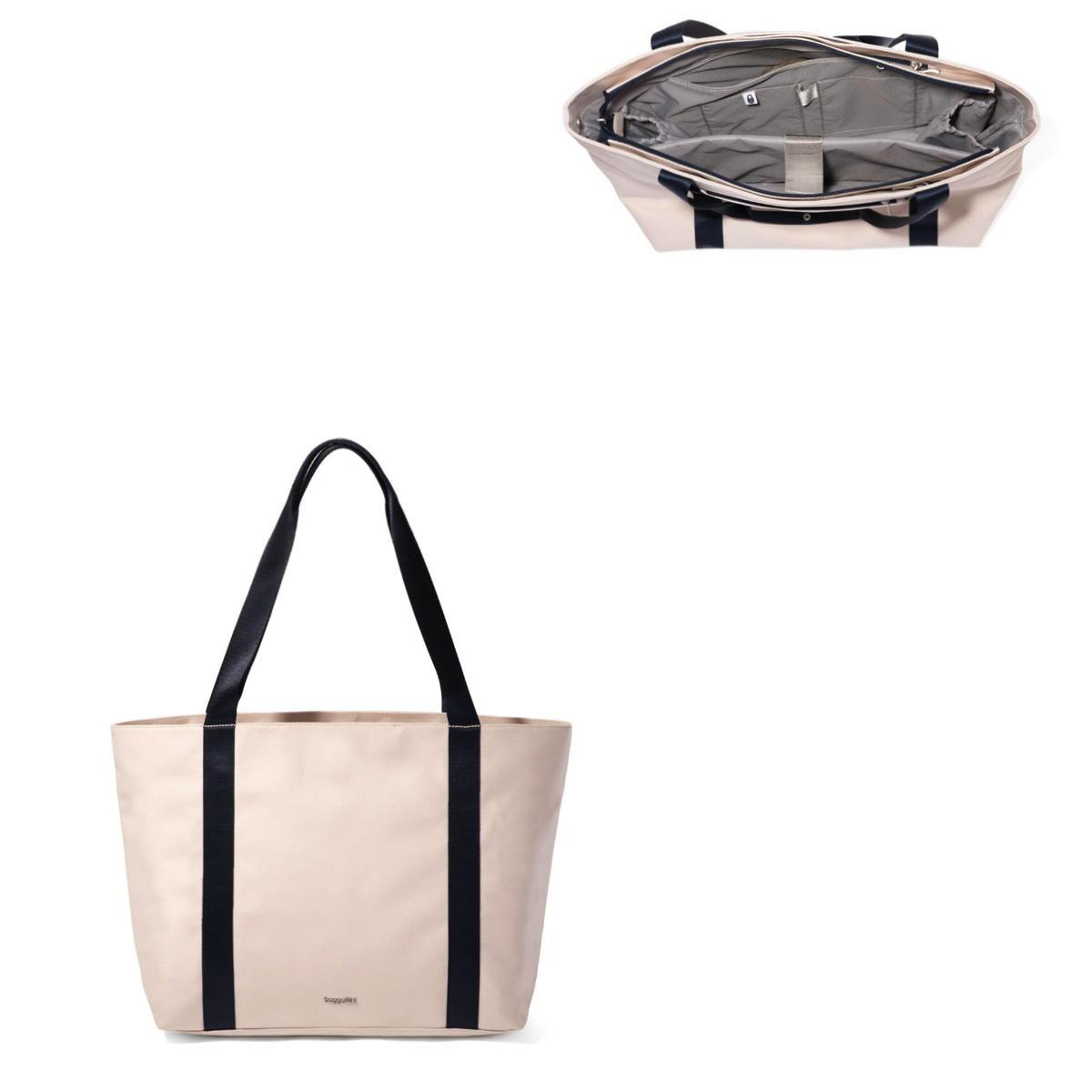 Baggallini Via Tote - Natural With Navy