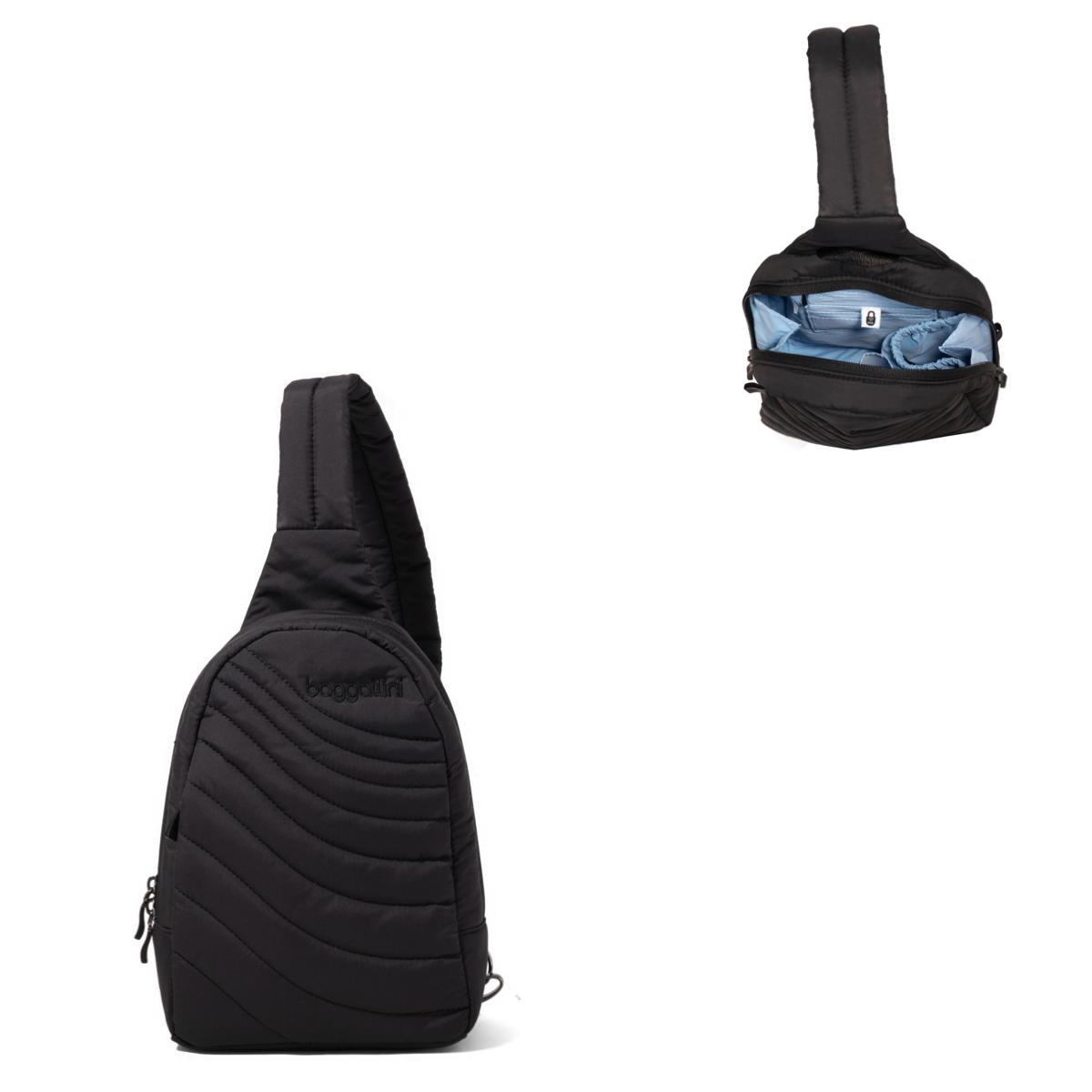 Baggallini Set Wave Sling - Black Wave Puff