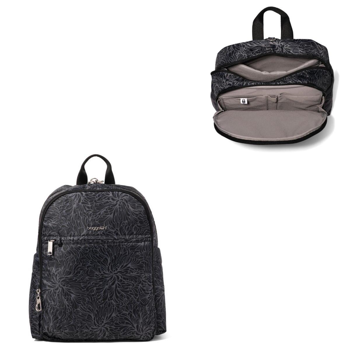 Baggallini Securtex® Anti-Theft Getaway Backpack - Midnight Blossom