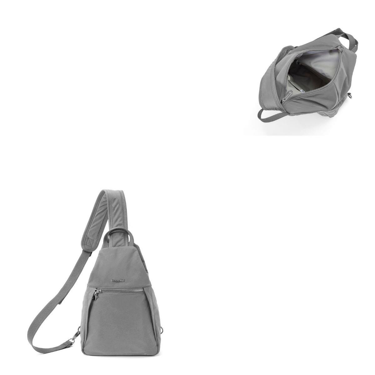 Baggallini Securtex® Jet Set Anti-Theft Triangle Sling - Opal Grey