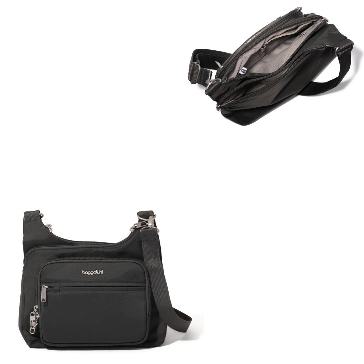 Baggallini Securtex Anti-Theft Crossover Crossbody - Charcoal