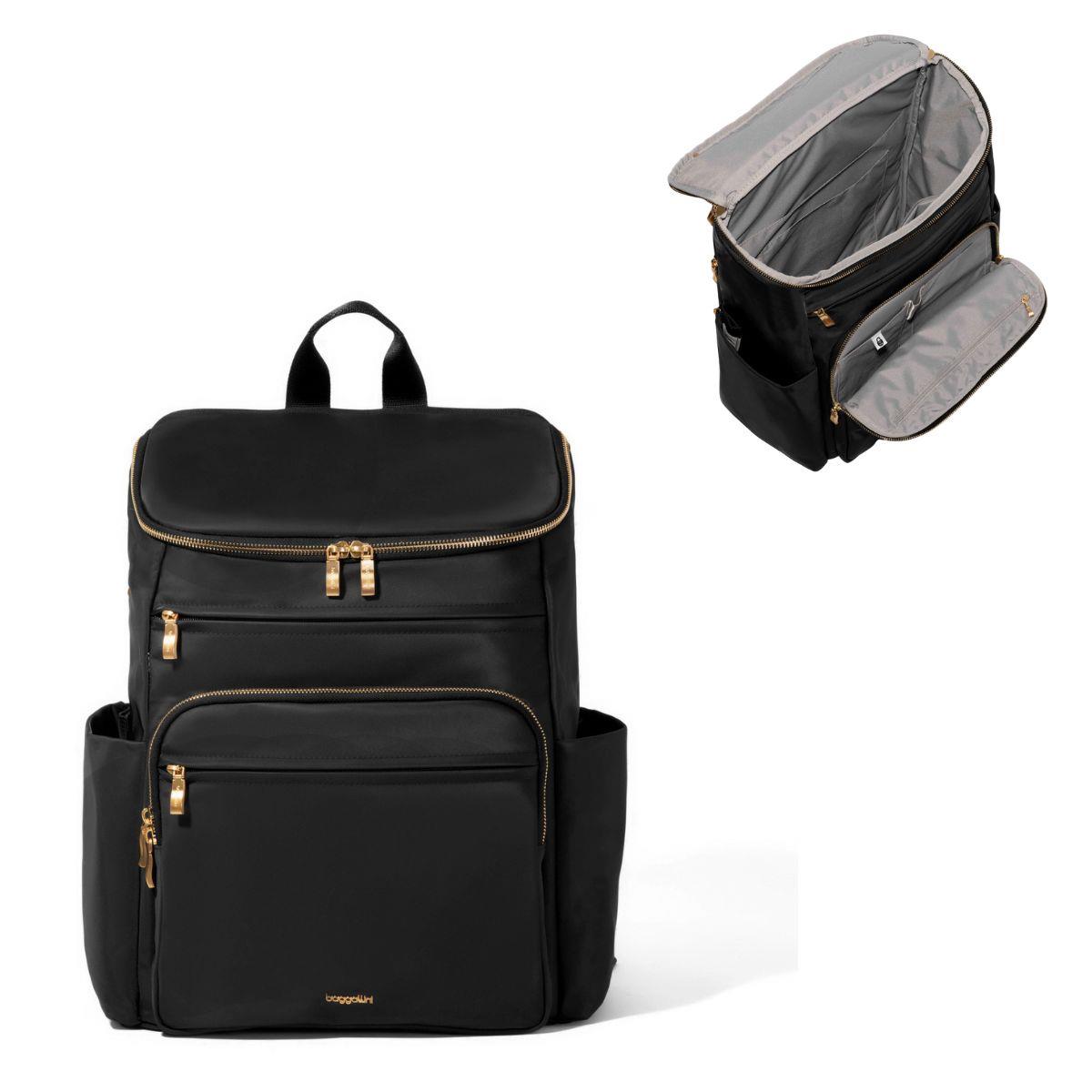 Baggallini Lexington Backpack - Black With Gold