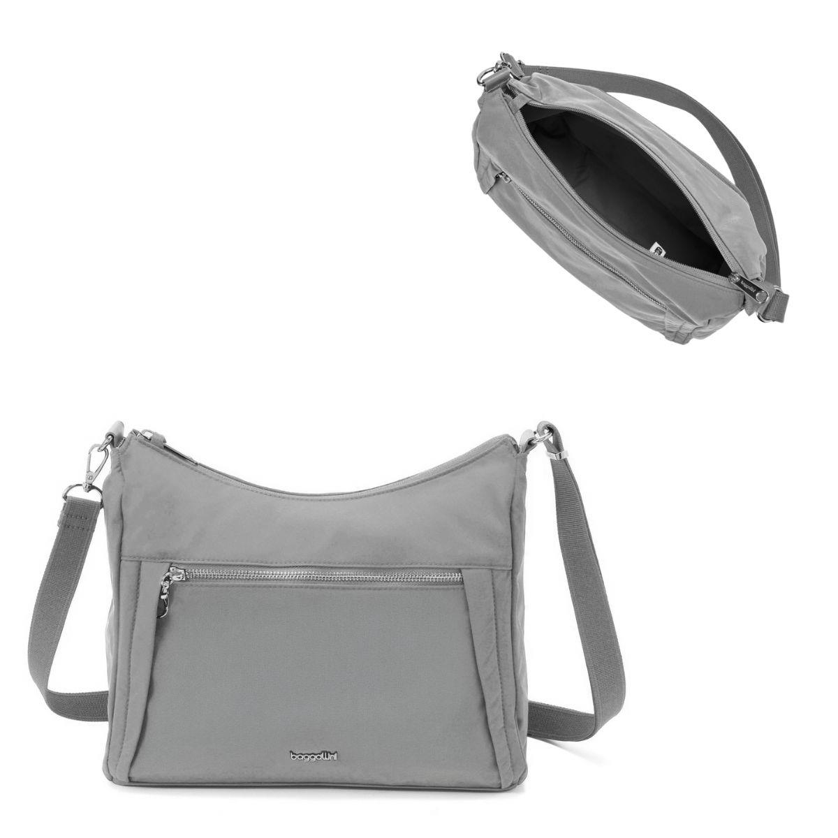 Baggallini Securtex® Jet Set Anti-Theft Hobo - Opal Grey