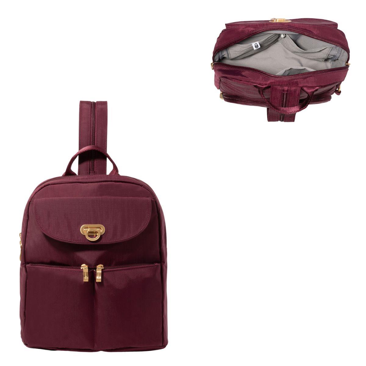 Baggallini Coastal Flip Lock Day Pack - Jam Gold Hardware