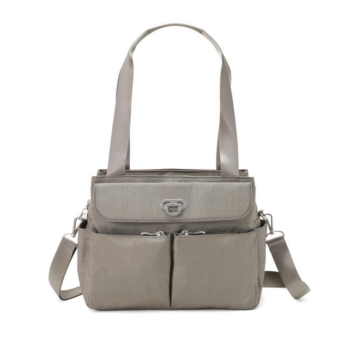 Baggallini Coastal Flip Lock Trio Satchel - Sterling Shimmer