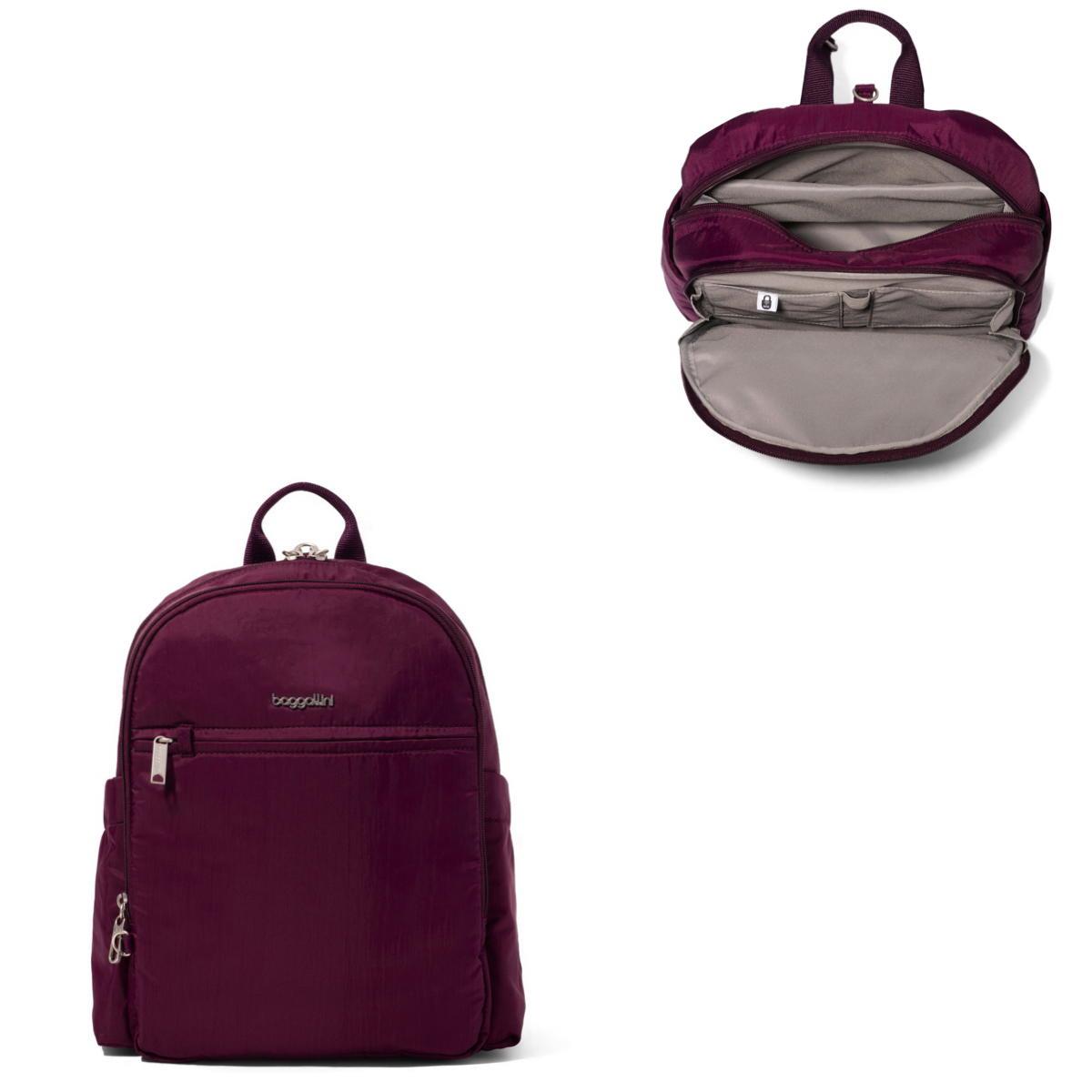 Baggallini Securtex® Anti-Theft Getaway Backpack - Mulberry