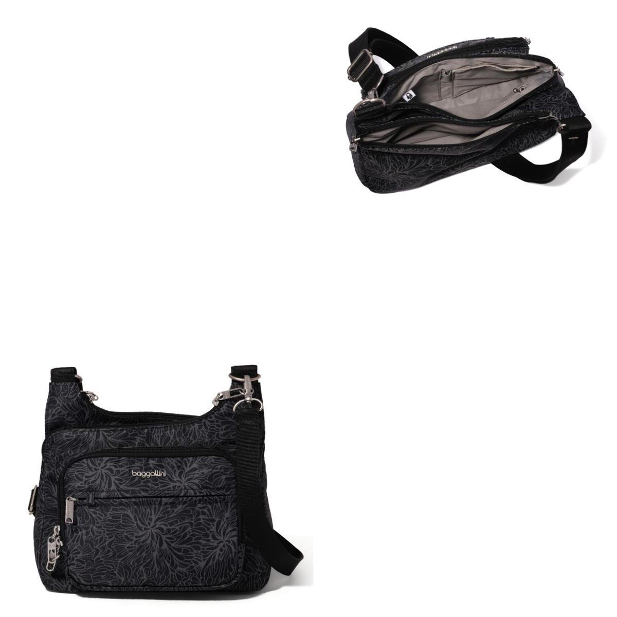 Baggallini Securtex Anti-Theft Crossover Crossbody - Midnight Blossom