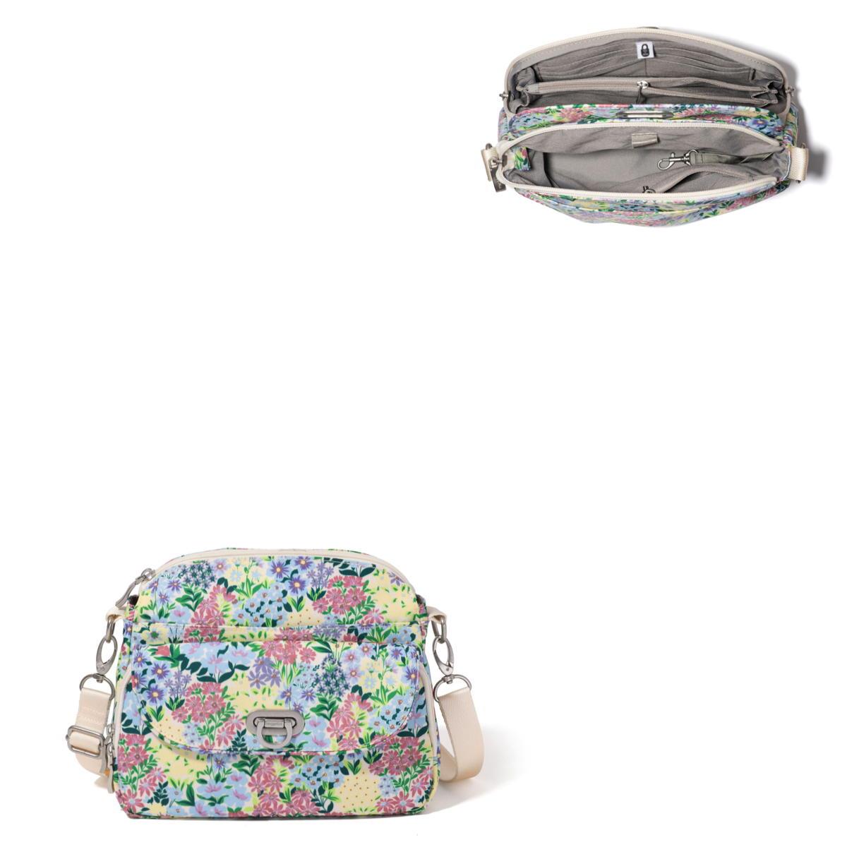 Baggallini Coastal Flip Lock Crossbody - Meadow Print