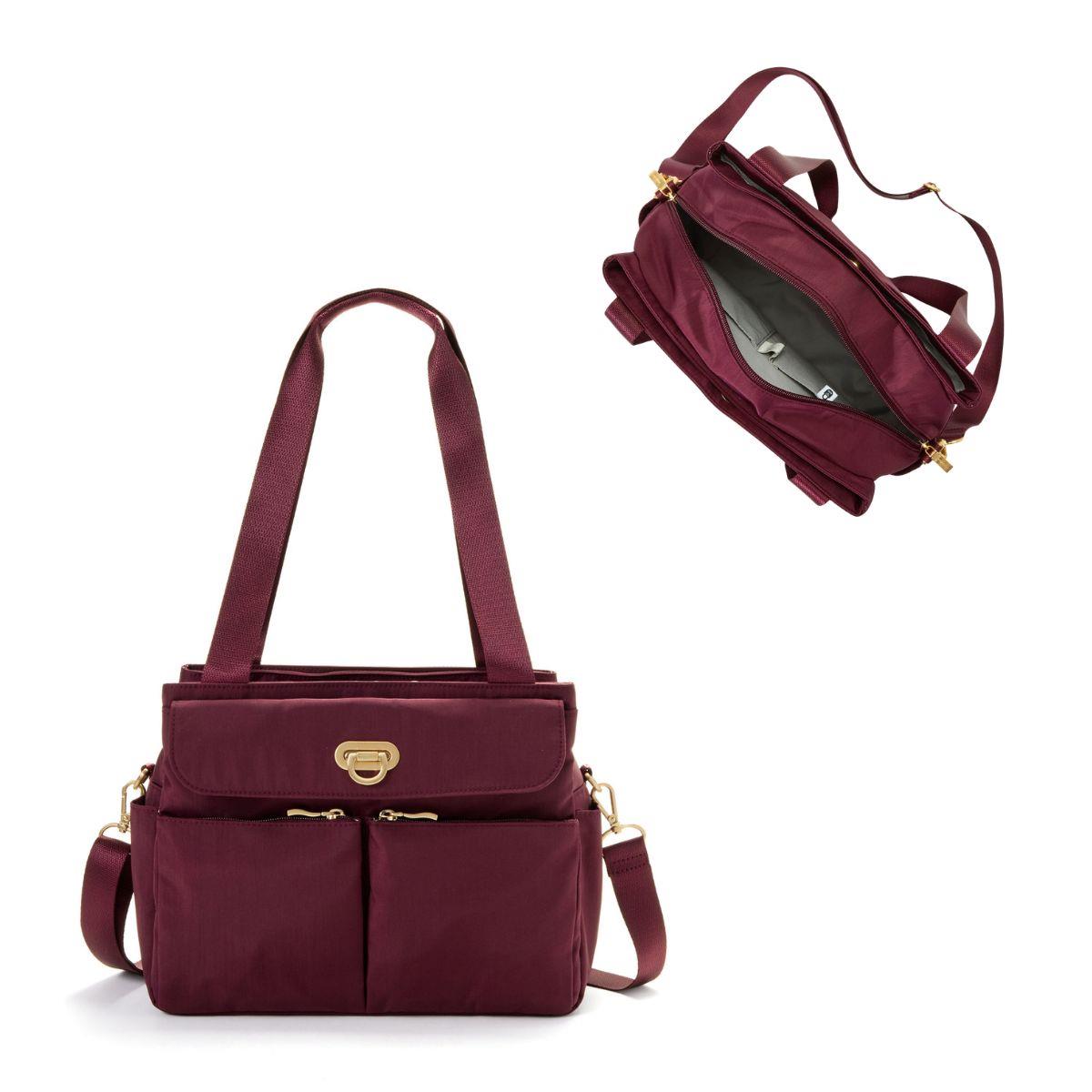 Baggallini Coastal Flip Lock Trio Satchel - Jam Gold Hardware