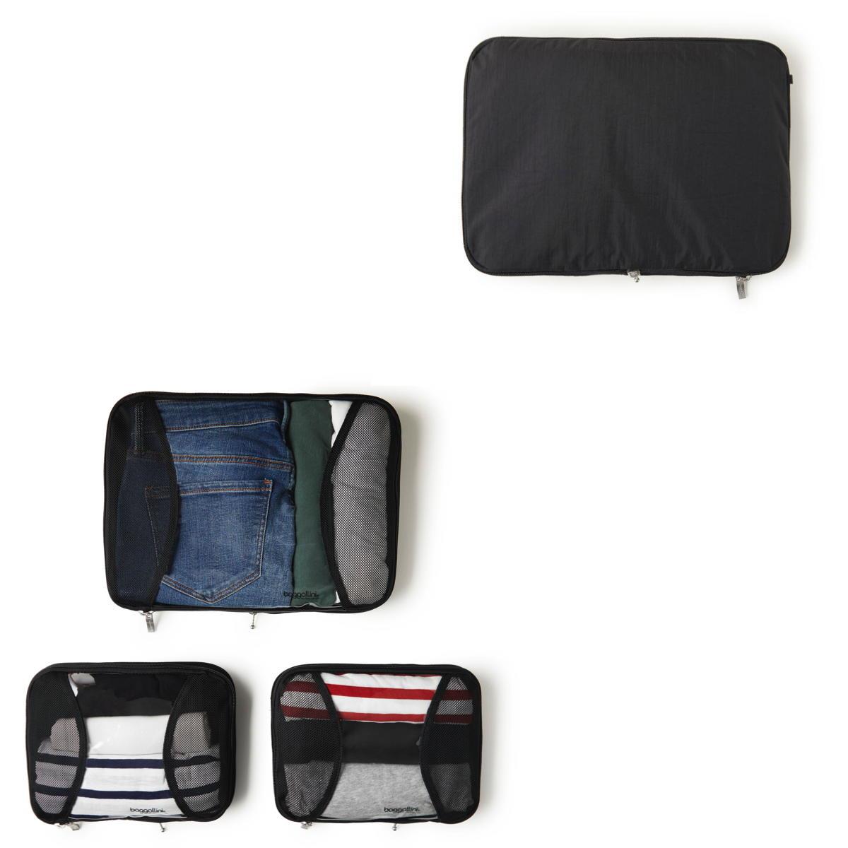 Baggallini 2 Med + 1 Large Compression Cube - BLACK