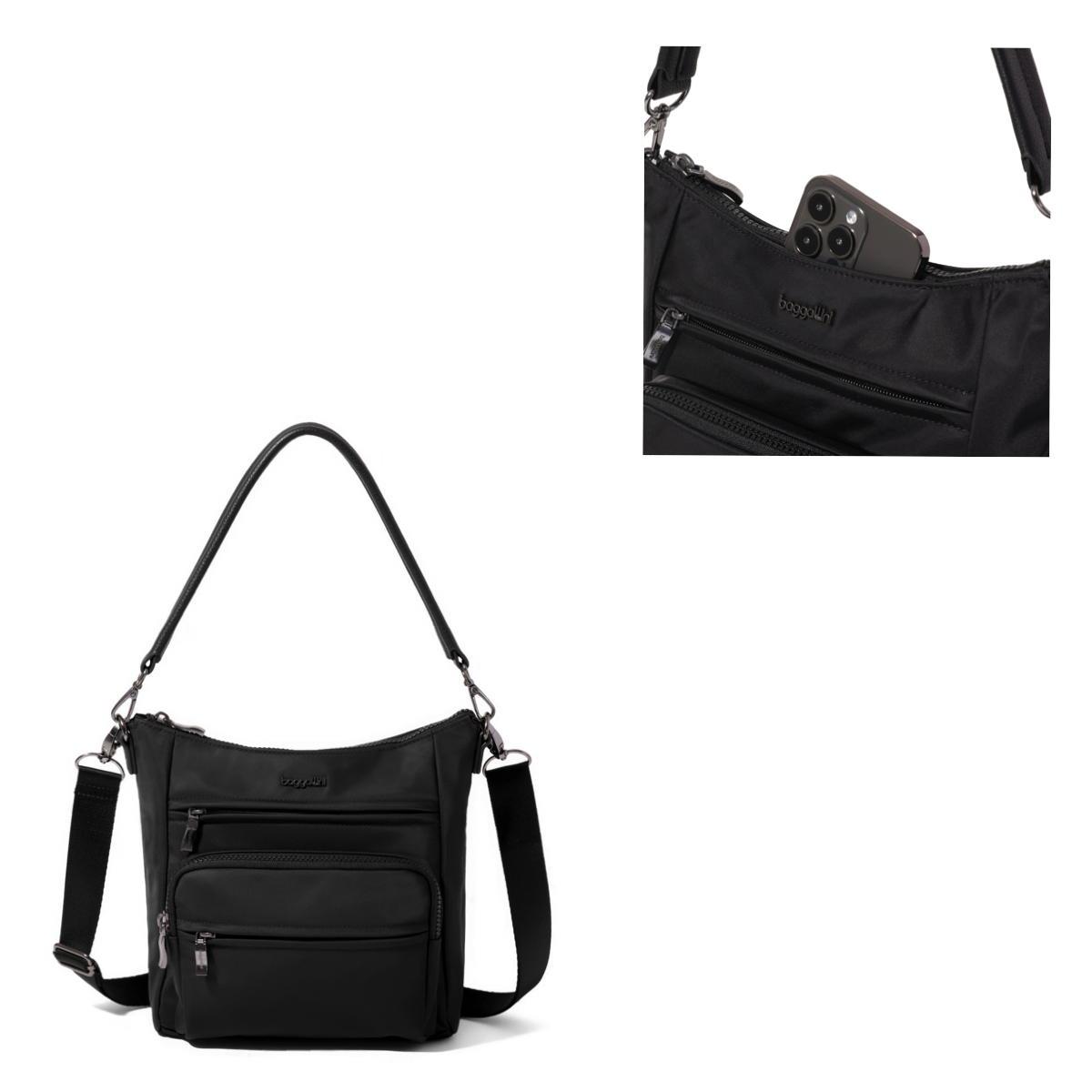 Baggallini Nolita Convertible Crossbody - Black Twill
