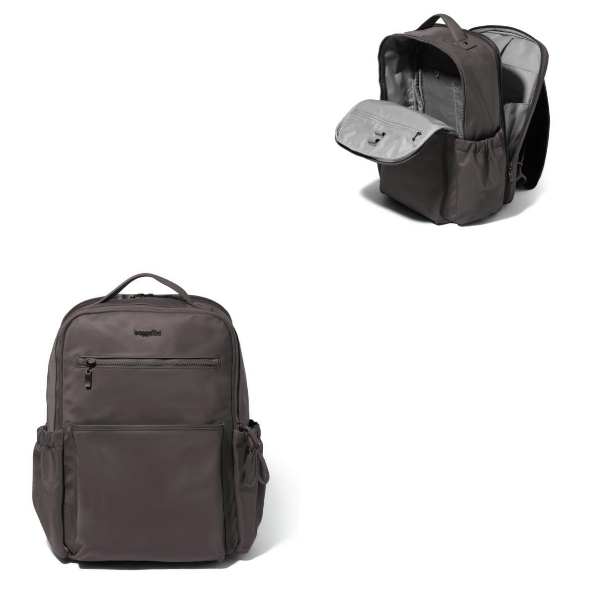 Baggallini Tribeca Expandable Laptop Backpack - Smoke Twill