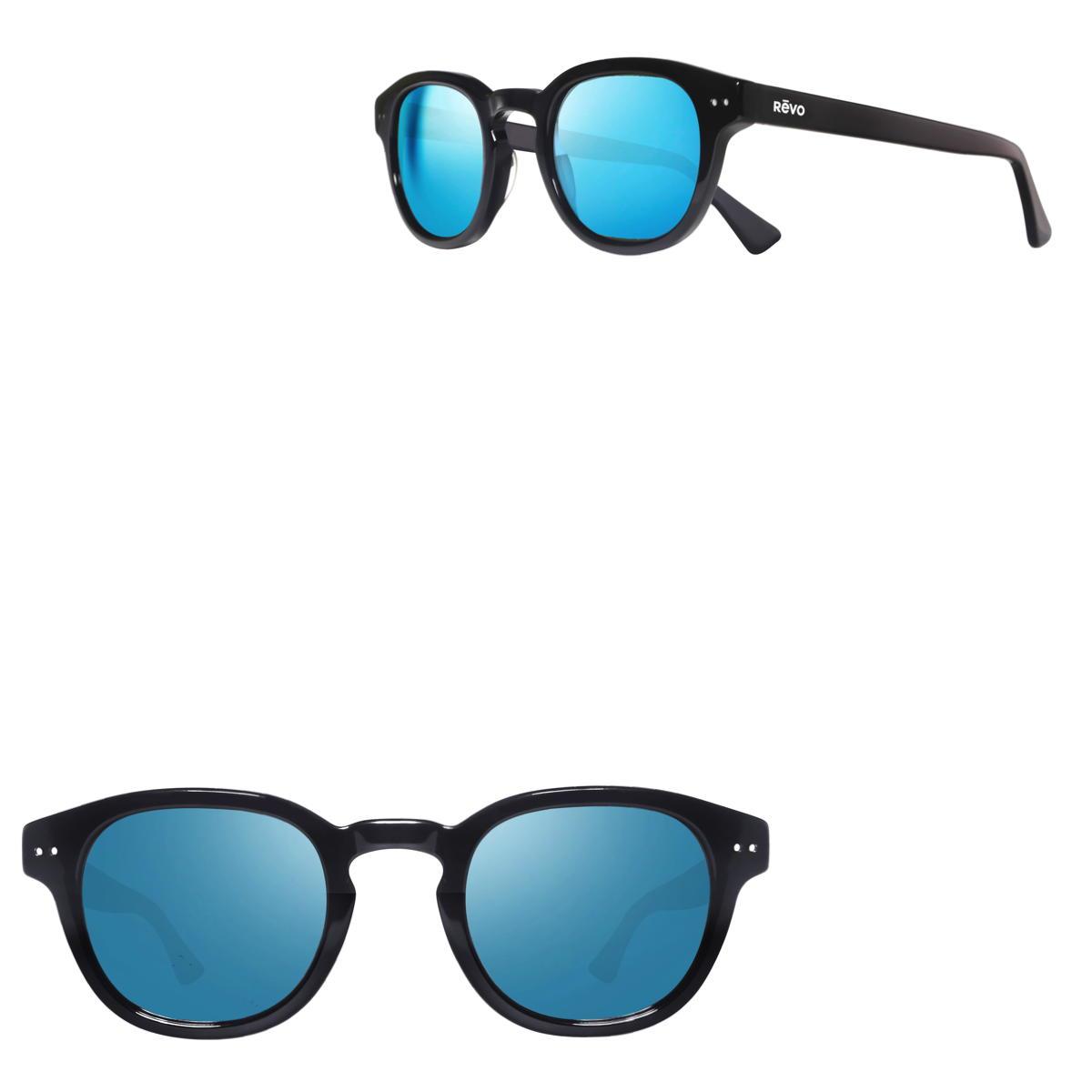 Revo Sunglasses Sterling Sunglasses with Glass Lens - Shiny Black - Size 48-24-145