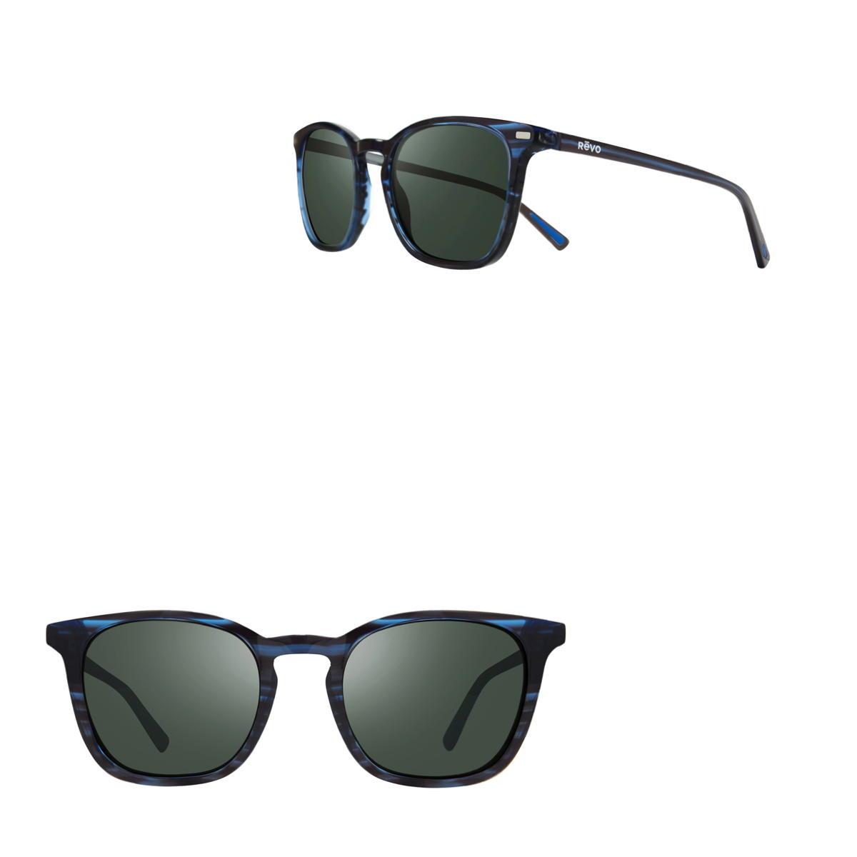Revo Sunglasses Watson Rectangle Polarized Glass Lens Sunglasses - Blue Horn