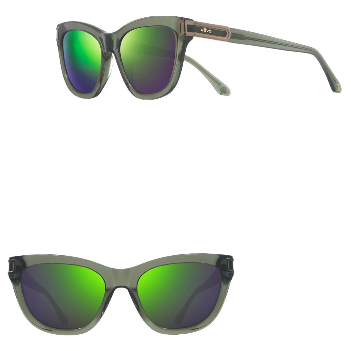 Revo Sunglasses Olive Cat Eye Polarized Sunglasses - Crystal Olive - Size 53-20‌-‌140