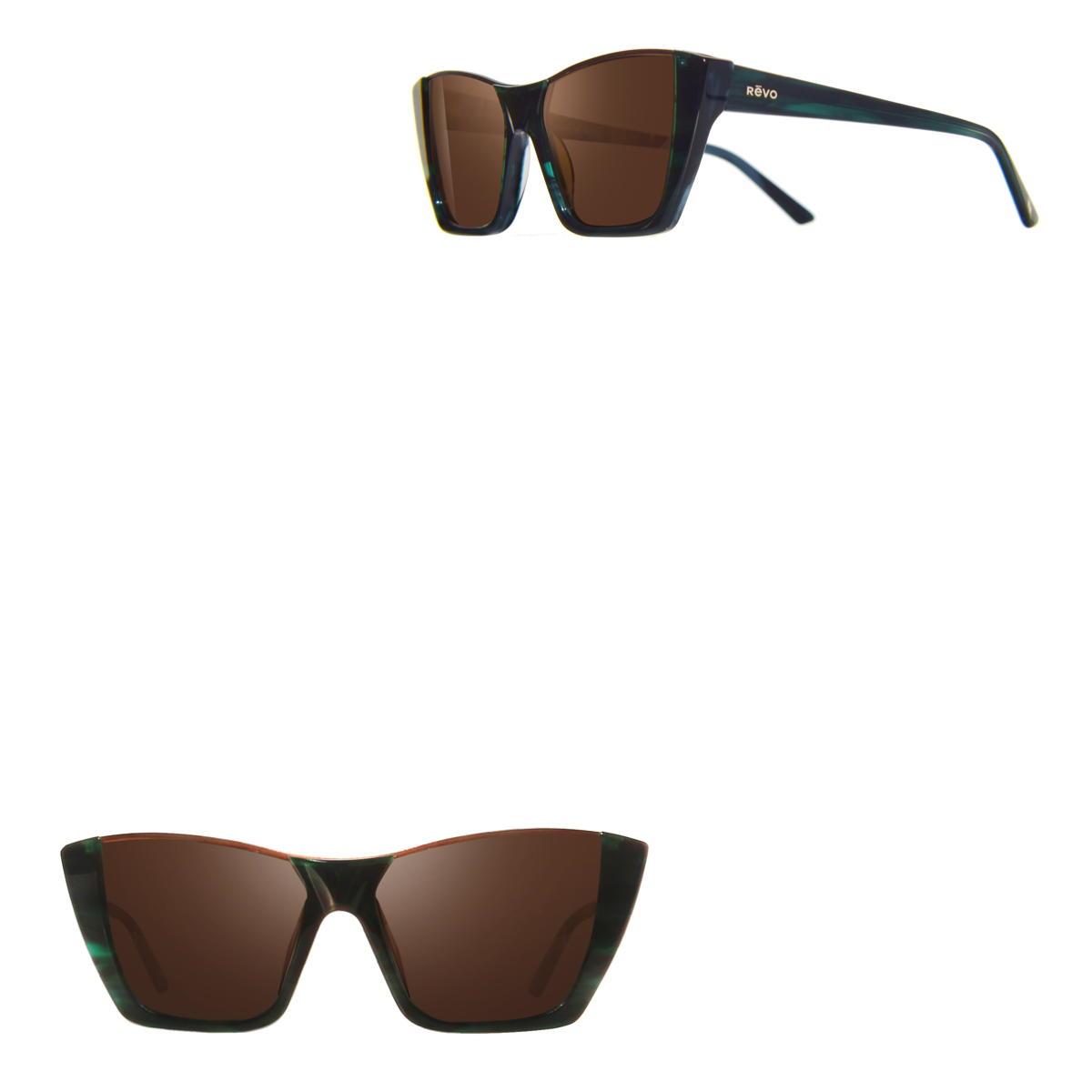 Revo Sunglasses Chelsea Oversized Cat Eye Sunglasses - Green - Size 55-16-145
