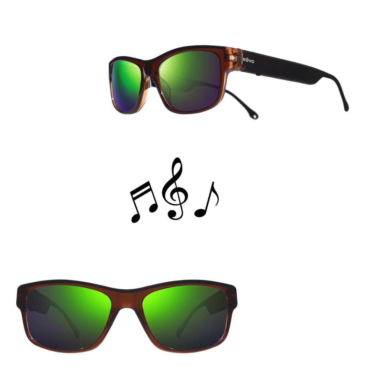 Revo Sunglasses Sonic 2 Sporty Frame Sunglasses with Audio Capabilities - Crystal Brown - Size 57-17-145