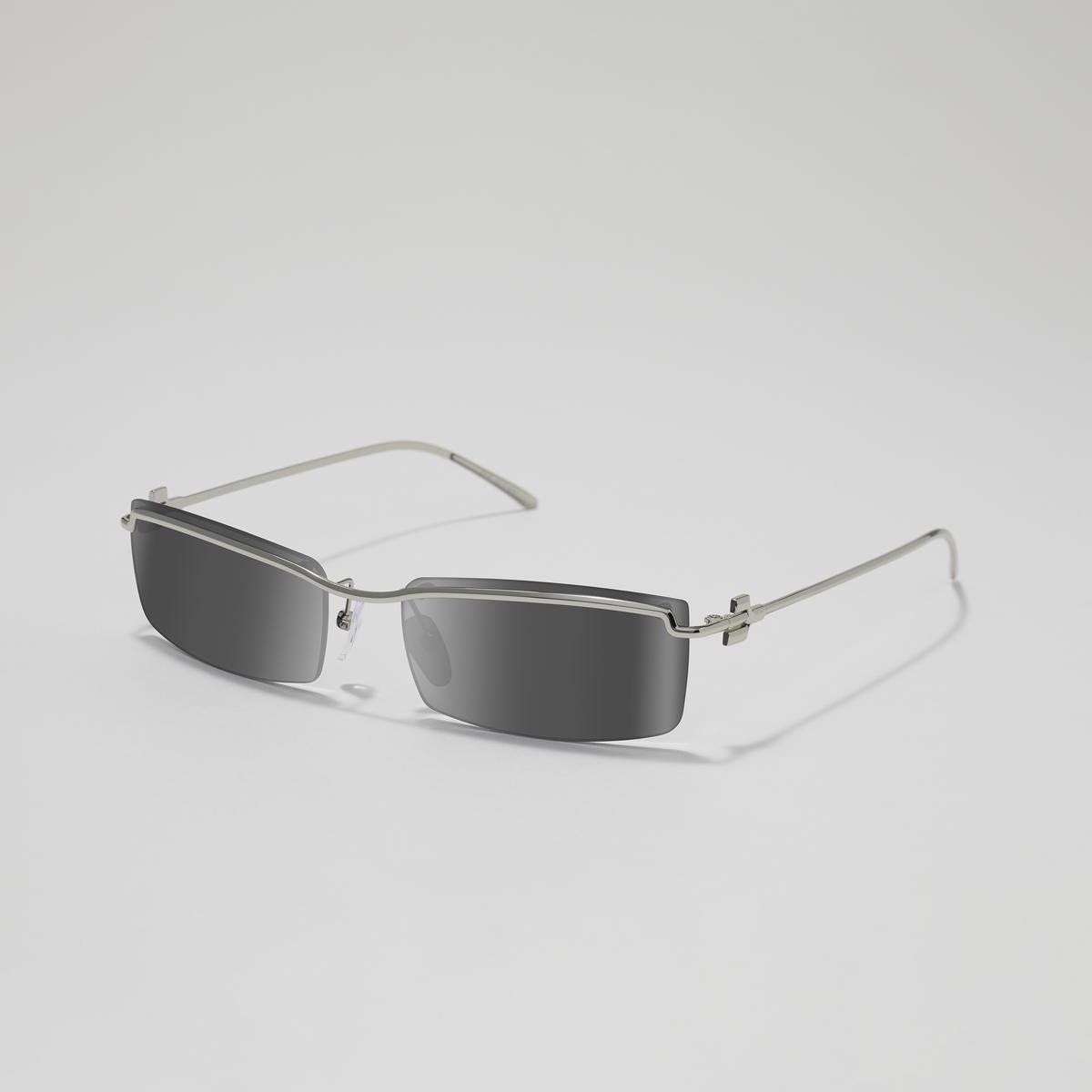 Revo Sunglasses NRGY Riva Semi Rimless Rectangle Sunglasses - Chrome - Size 58-18-140