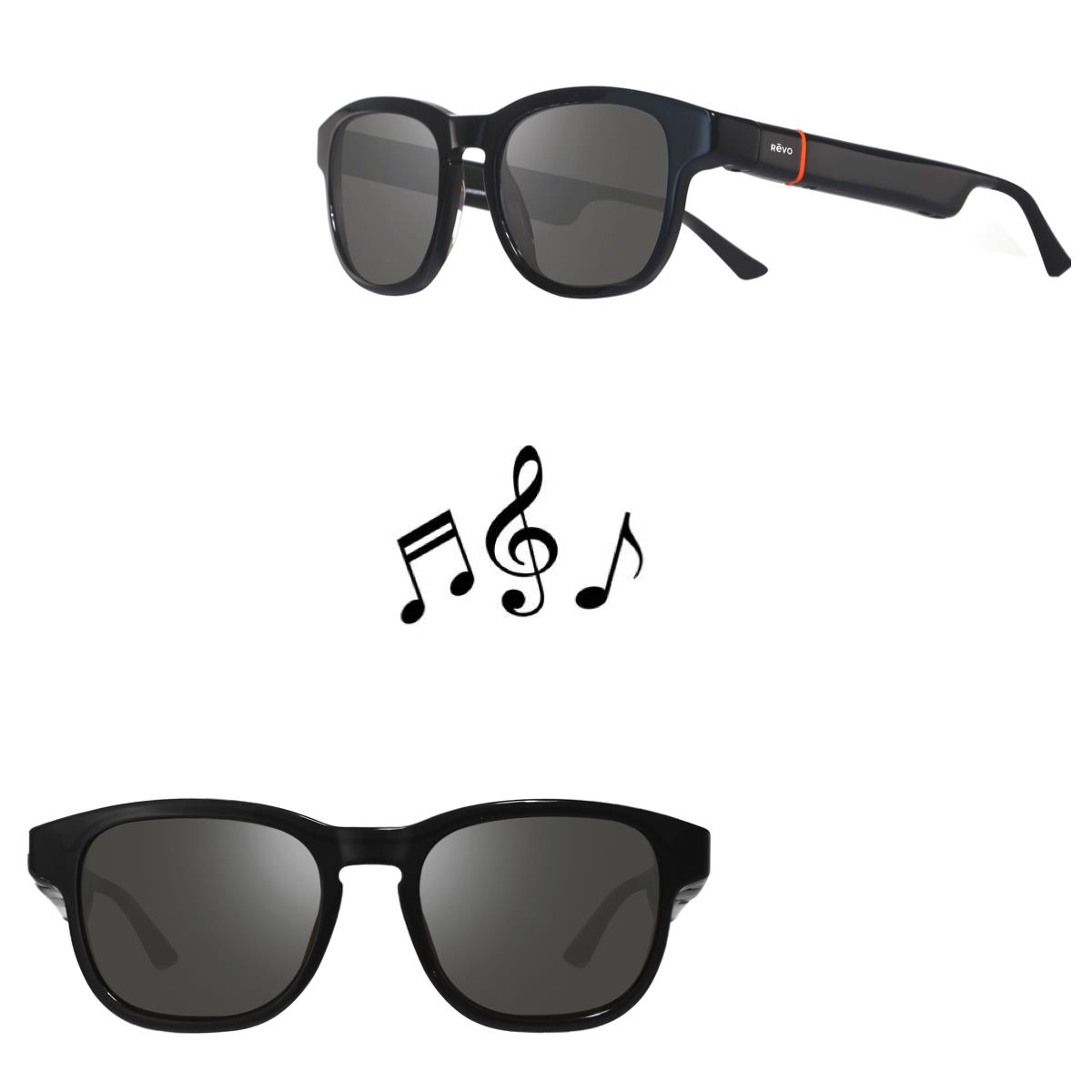 Revo Sunglasses Sonic 3 Bluetooth Audio Sunglasses - Black - Size 53-20-141