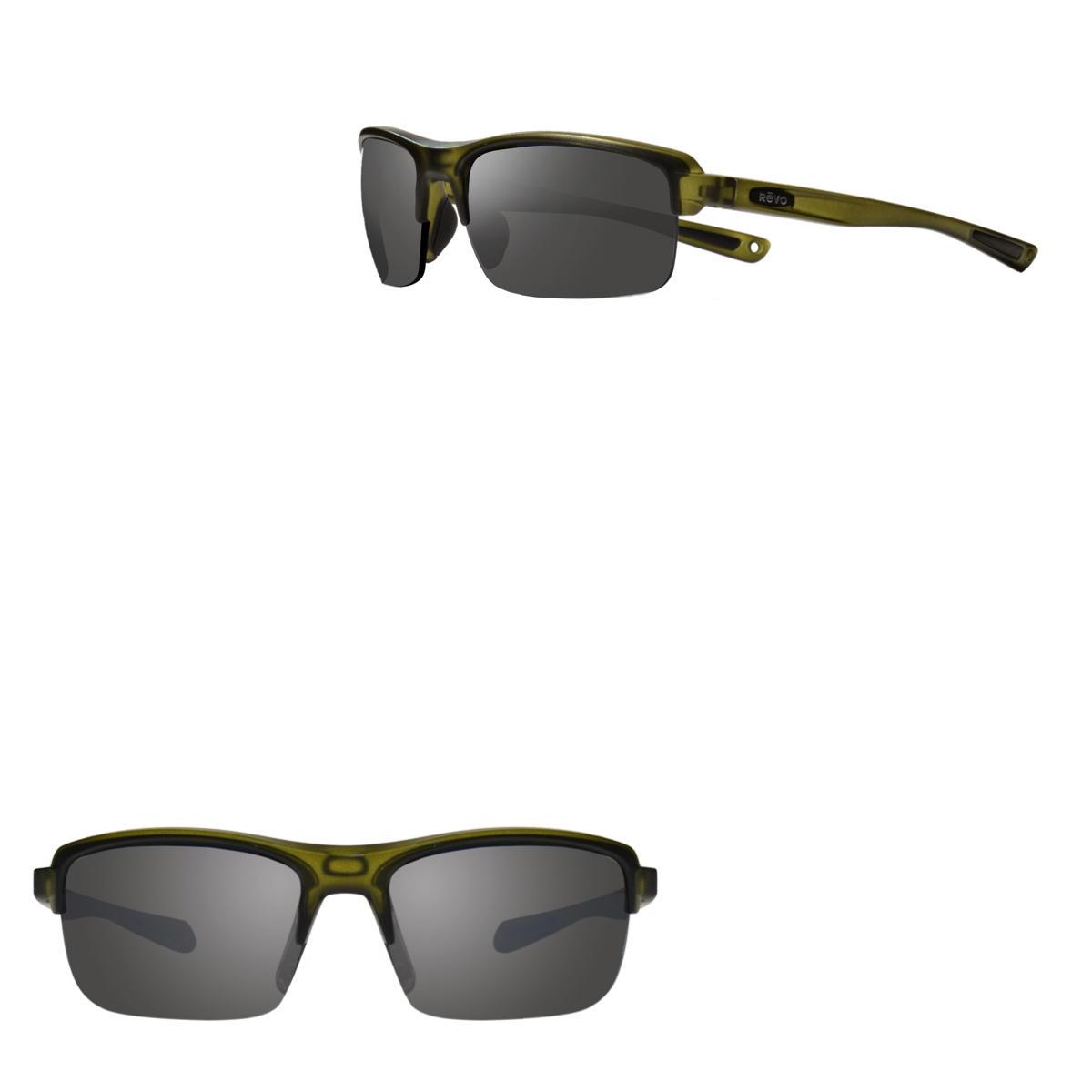 Revo Sunglasses Crux N Sport Wrap Sunglasses - Matte Crystal Olive - Size 63-10-130 