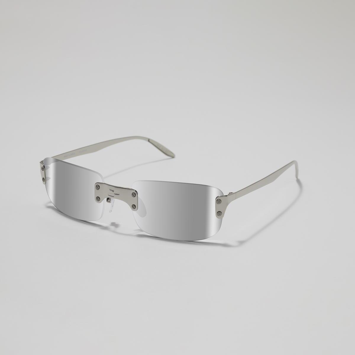 Revo Sunglasses NRGY Luna 2 Rimless Rectangle Sunglasses - Chrome - Size 58-19-140